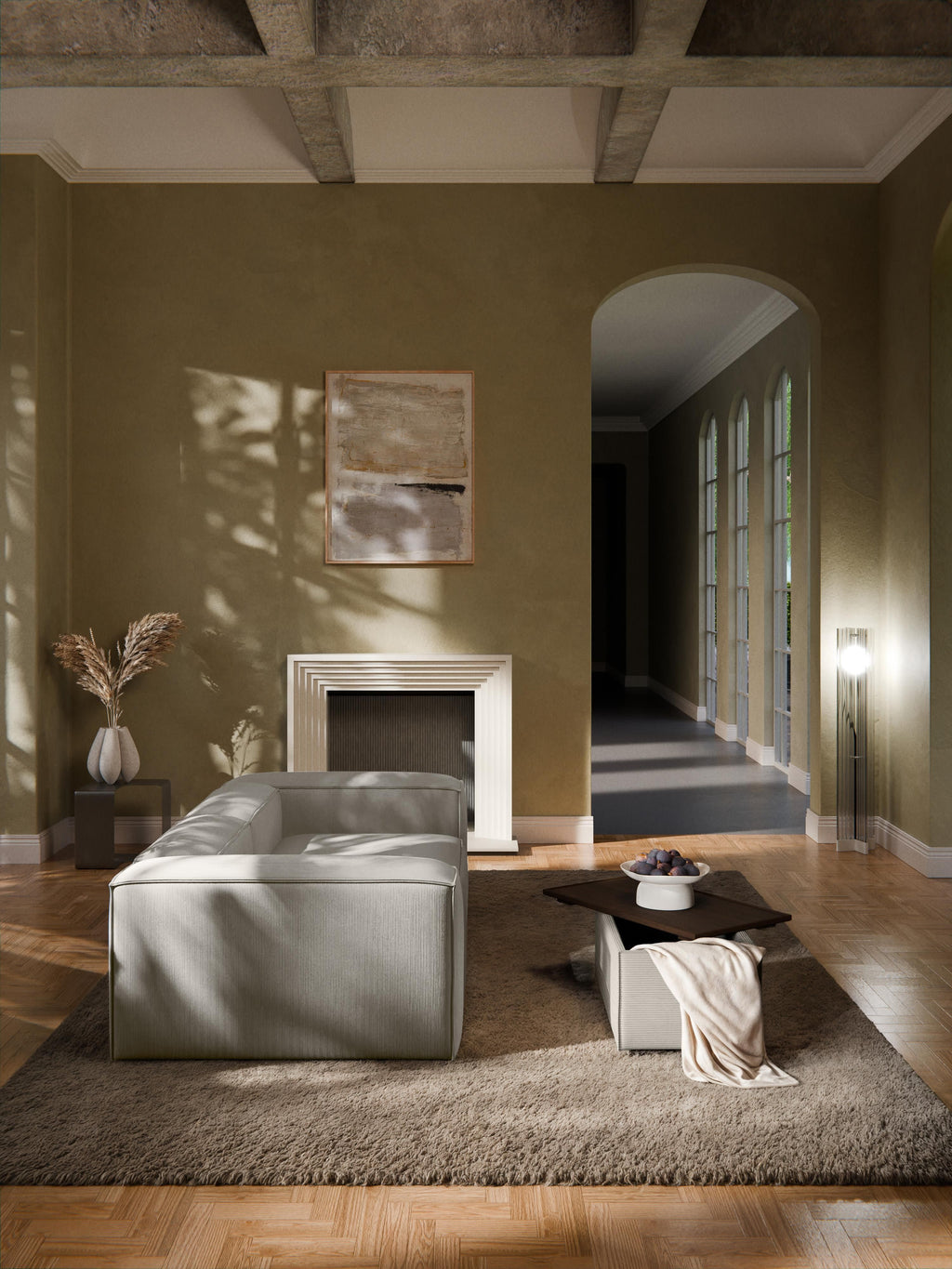 Lennon Corduroy Ottoman with Storage