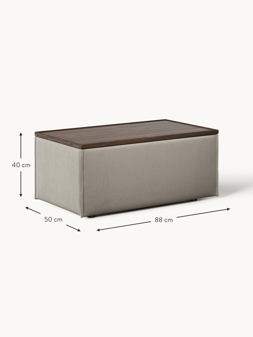 Lennon Corduroy Ottoman with Storage
