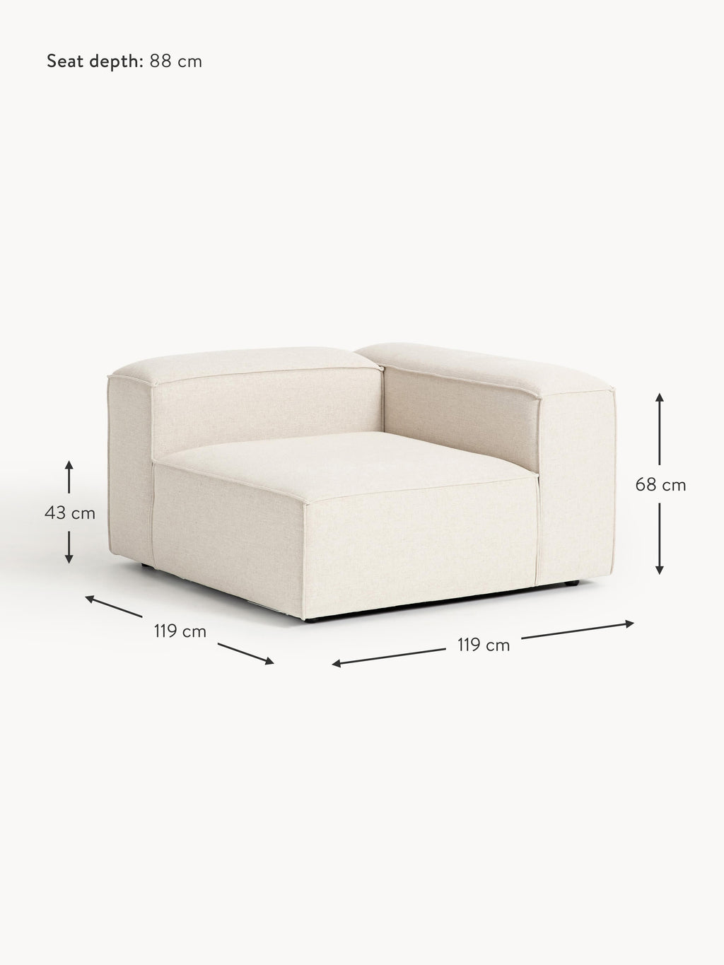 Lennon Linen Blend Corner Module