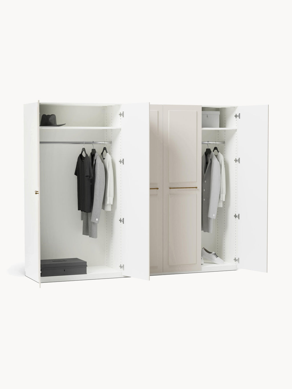 Charlotte Modular Hinged Door Wardrobe, 250 cm Wide, in various sizes