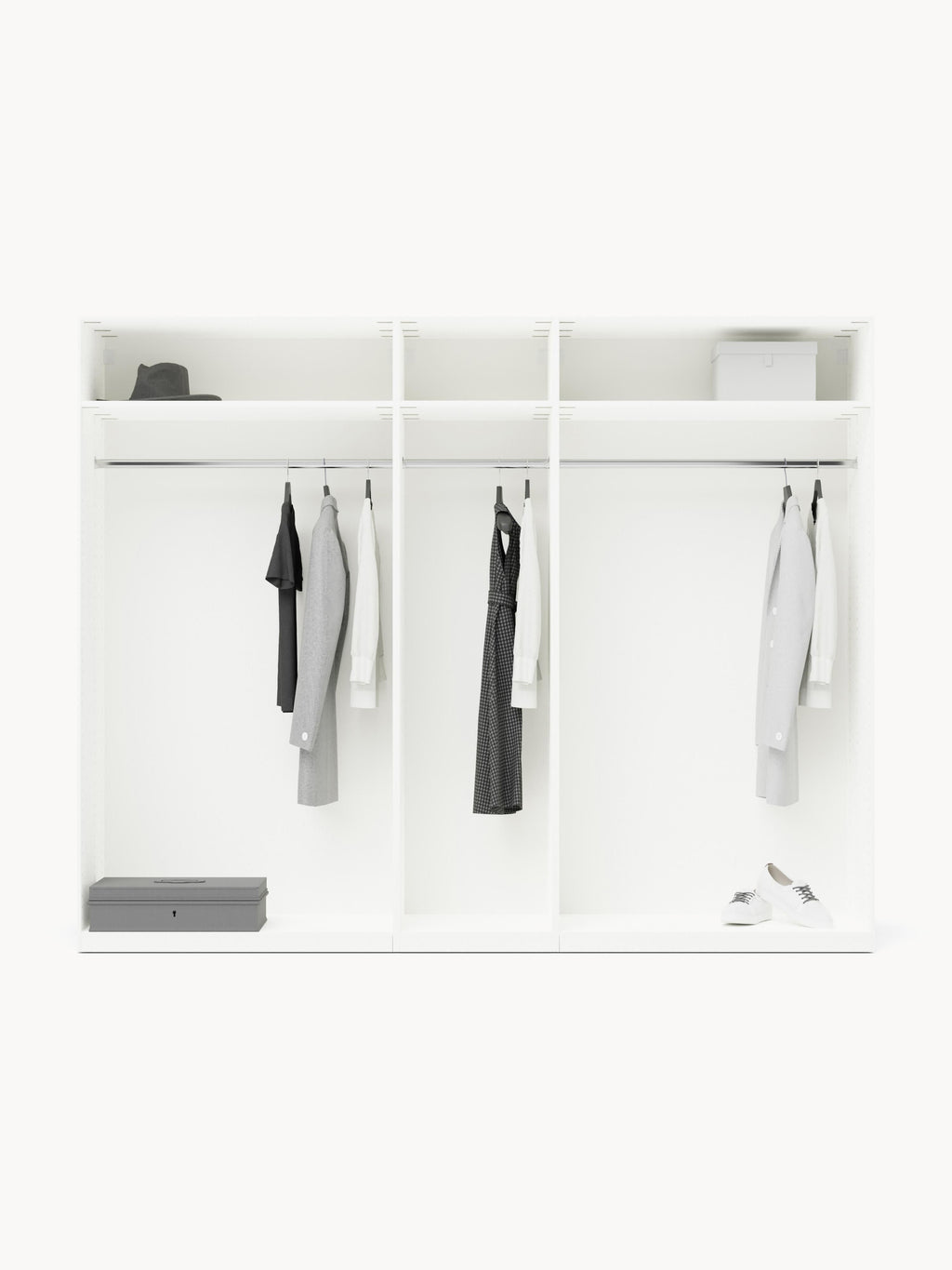 Charlotte Modular Hinged Door Wardrobe, 250 cm Wide, in various sizes