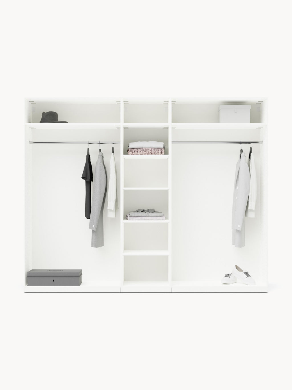 Charlotte Modular Hinged Door Wardrobe, 250 cm Wide, in various sizes