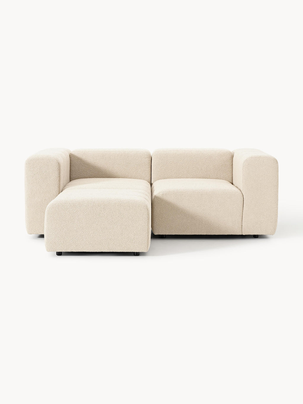 Gallery image 1 - Bouclé Modular Sofa Lena (2-seater) with Ottoman (left/right)