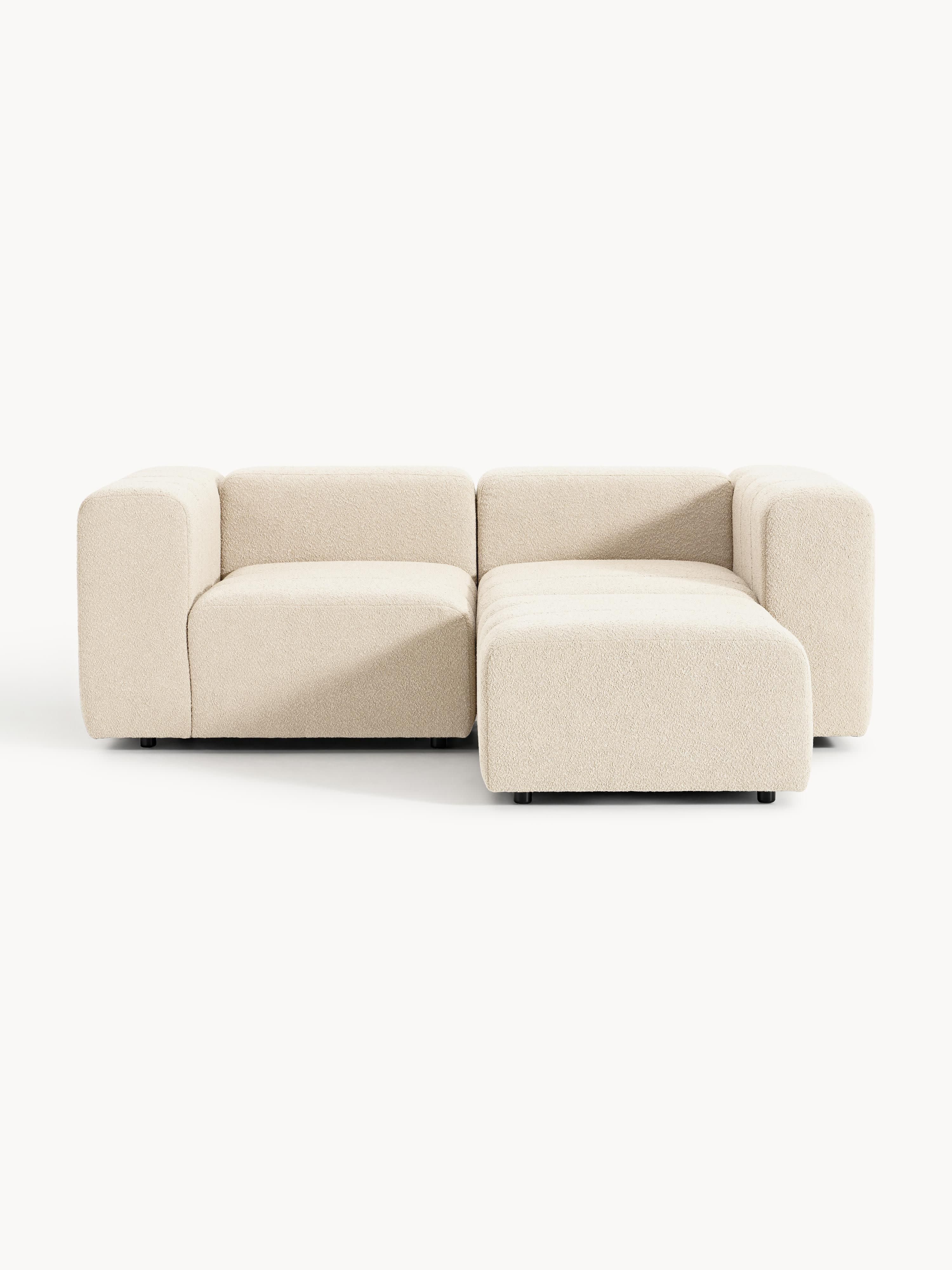 Lena Bouclé Modular Sofa (2-seater) with Ottoman (left/right)
