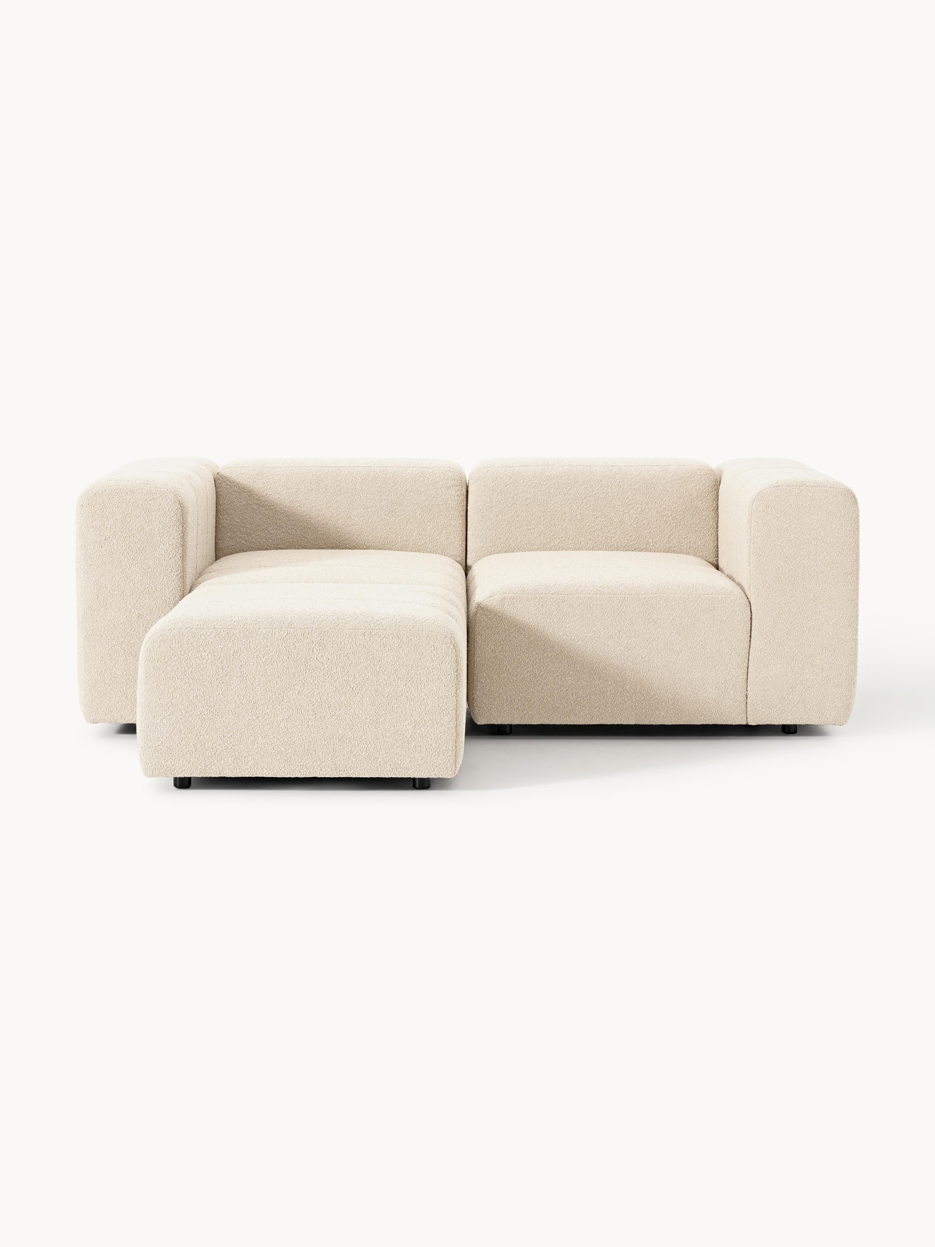 Lena Bouclé Modular Sofa (2-seater) with Ottoman (left/right)