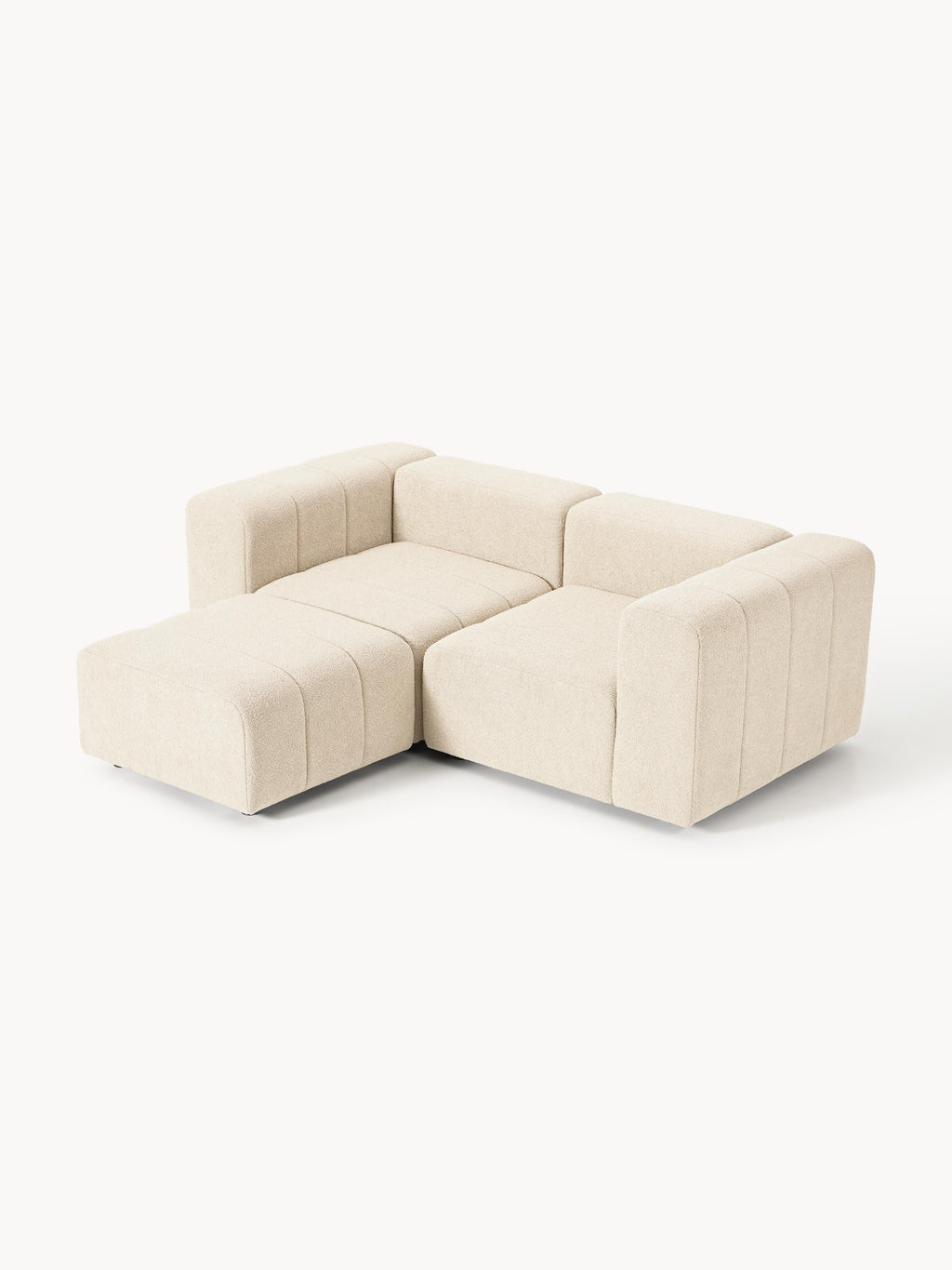 Lena Bouclé Modular Sofa (2-seater) with Ottoman (left/right)