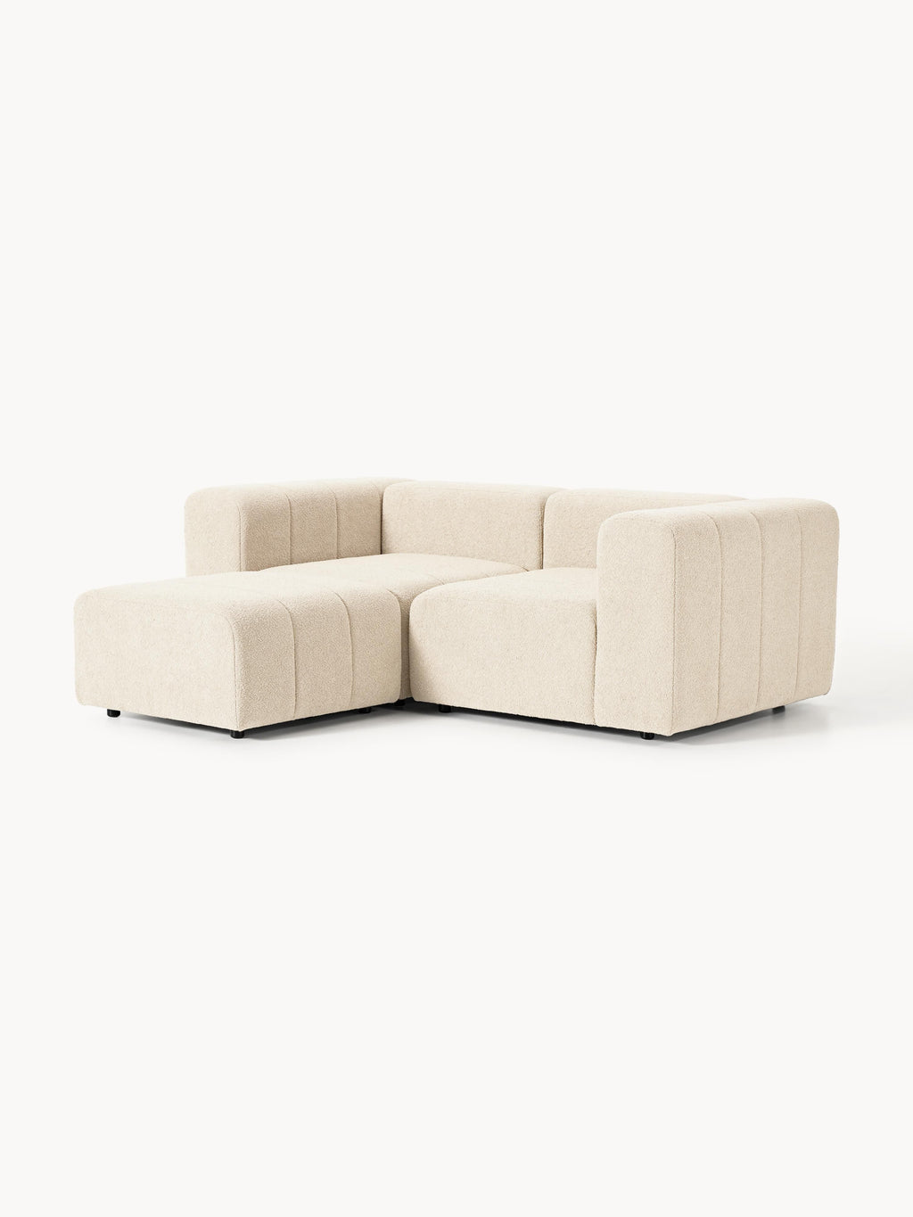 Lena Bouclé Modular Sofa (2-seater) with Ottoman (left/right)