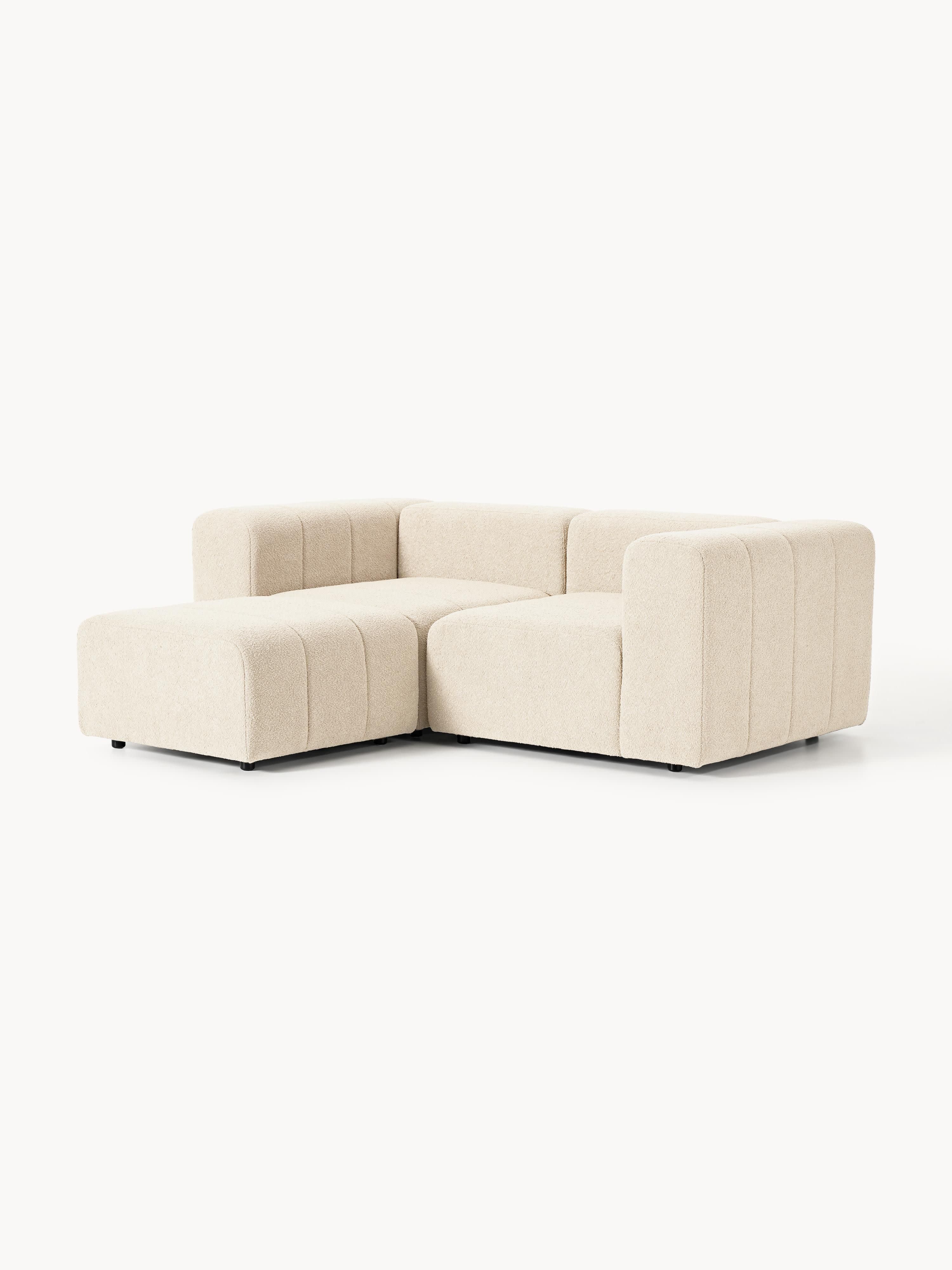 Lena Bouclé Modular Sofa (2-seater) with Ottoman (left/right)