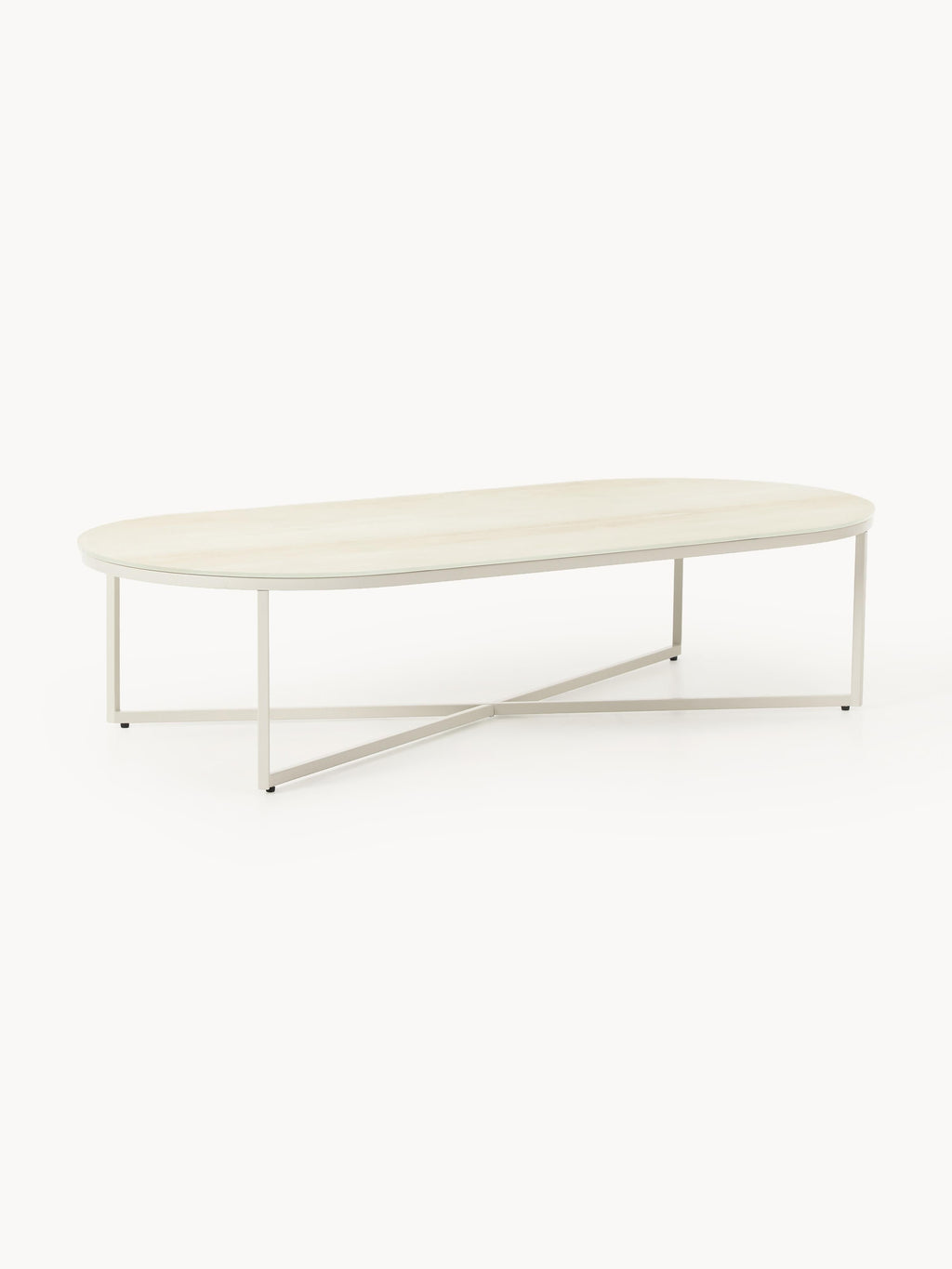 Gallery image 1 - Oval Coffee Table Antigua with Marble Effect Glass Top
