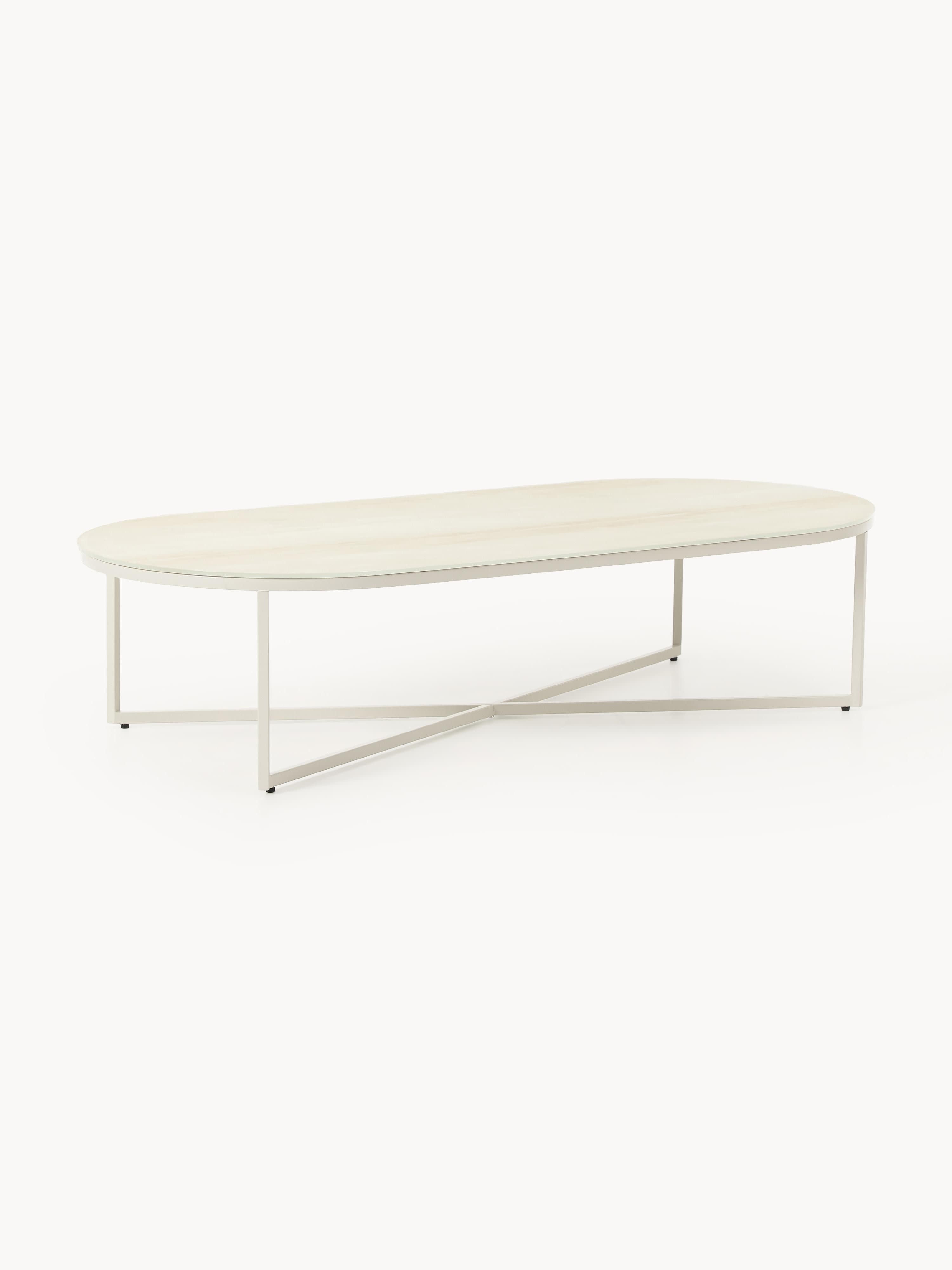Gallery image 1 - Oval Coffee Table Antigua with Marble Effect Glass Top
