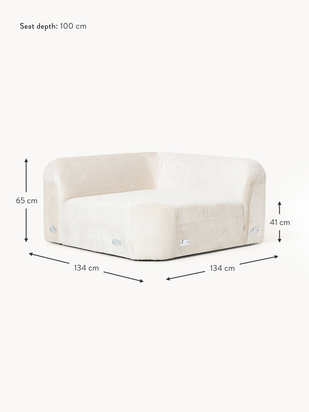 Wolke Round Teddy Bouclé Corner Module