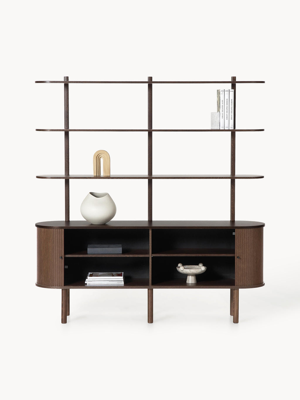 Calary Large Shelving Unit with Fluted Front