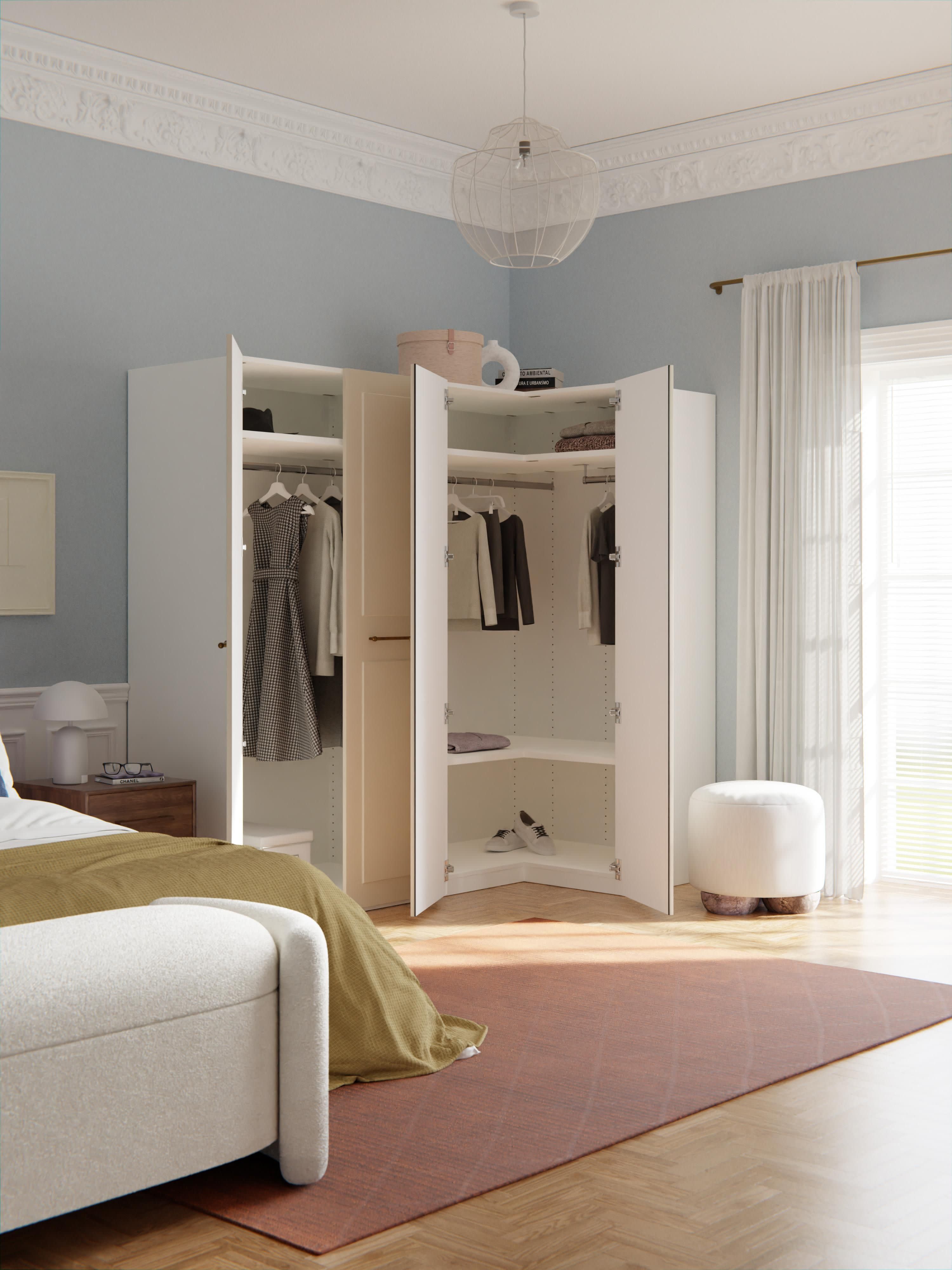Charlotte Modular Corner Wardrobe, 215 cm Wide, in various sizes