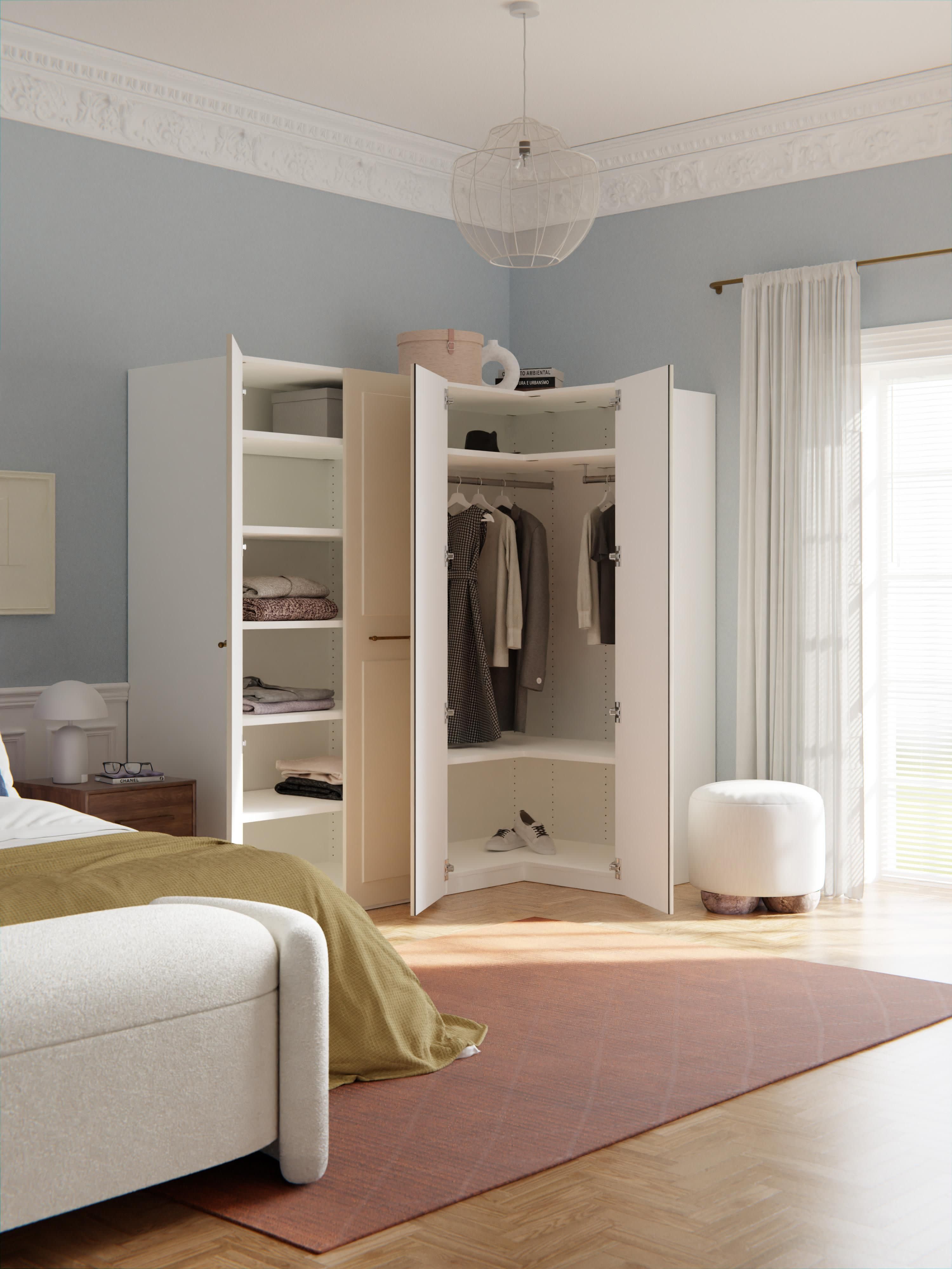 Charlotte Modular Corner Wardrobe, 215 cm Wide, in various sizes