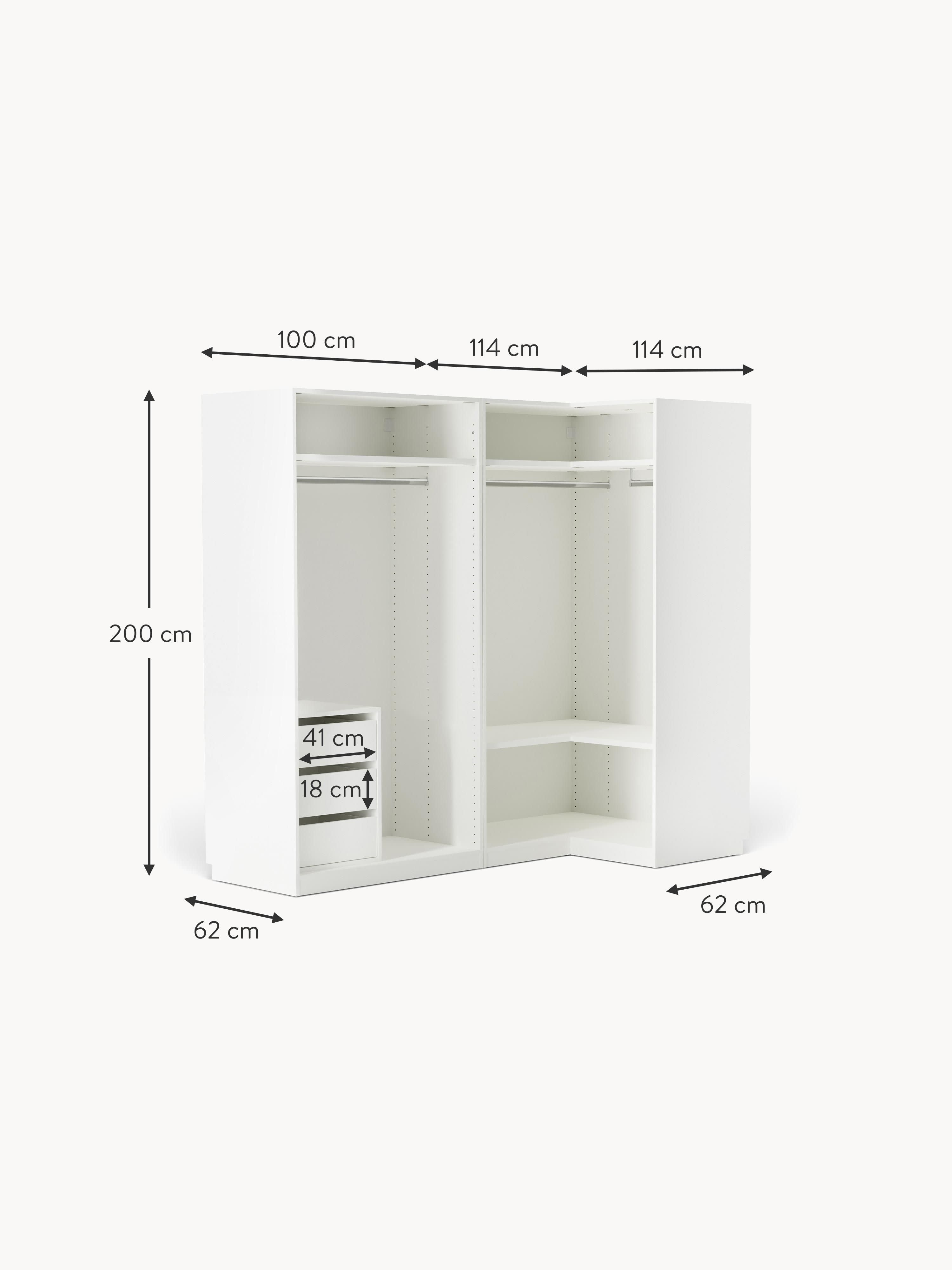 Charlotte Modular Corner Wardrobe, 215 cm Wide, in various sizes