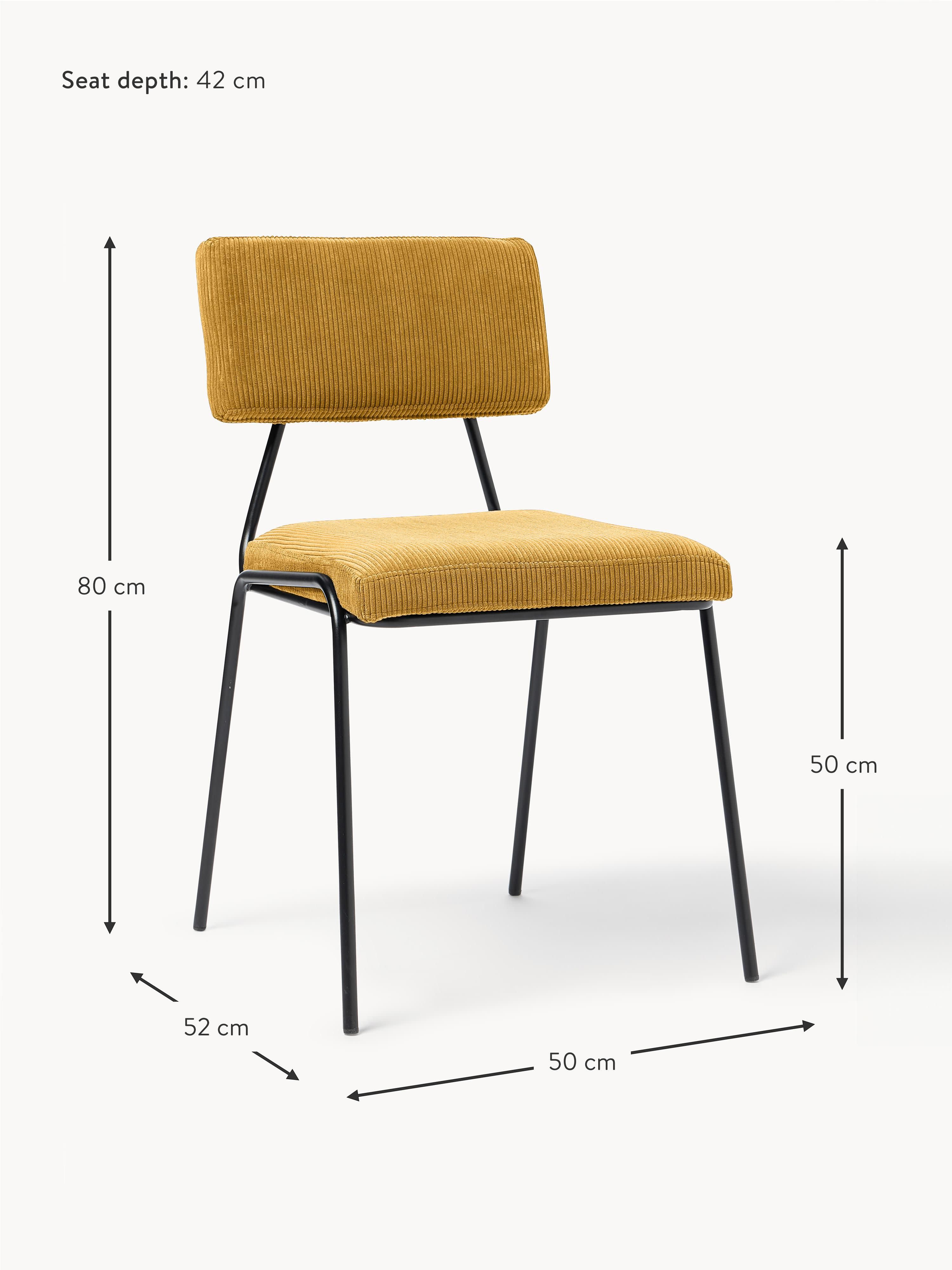 Mats Corduroy Upholstered Chairs, Set of 2