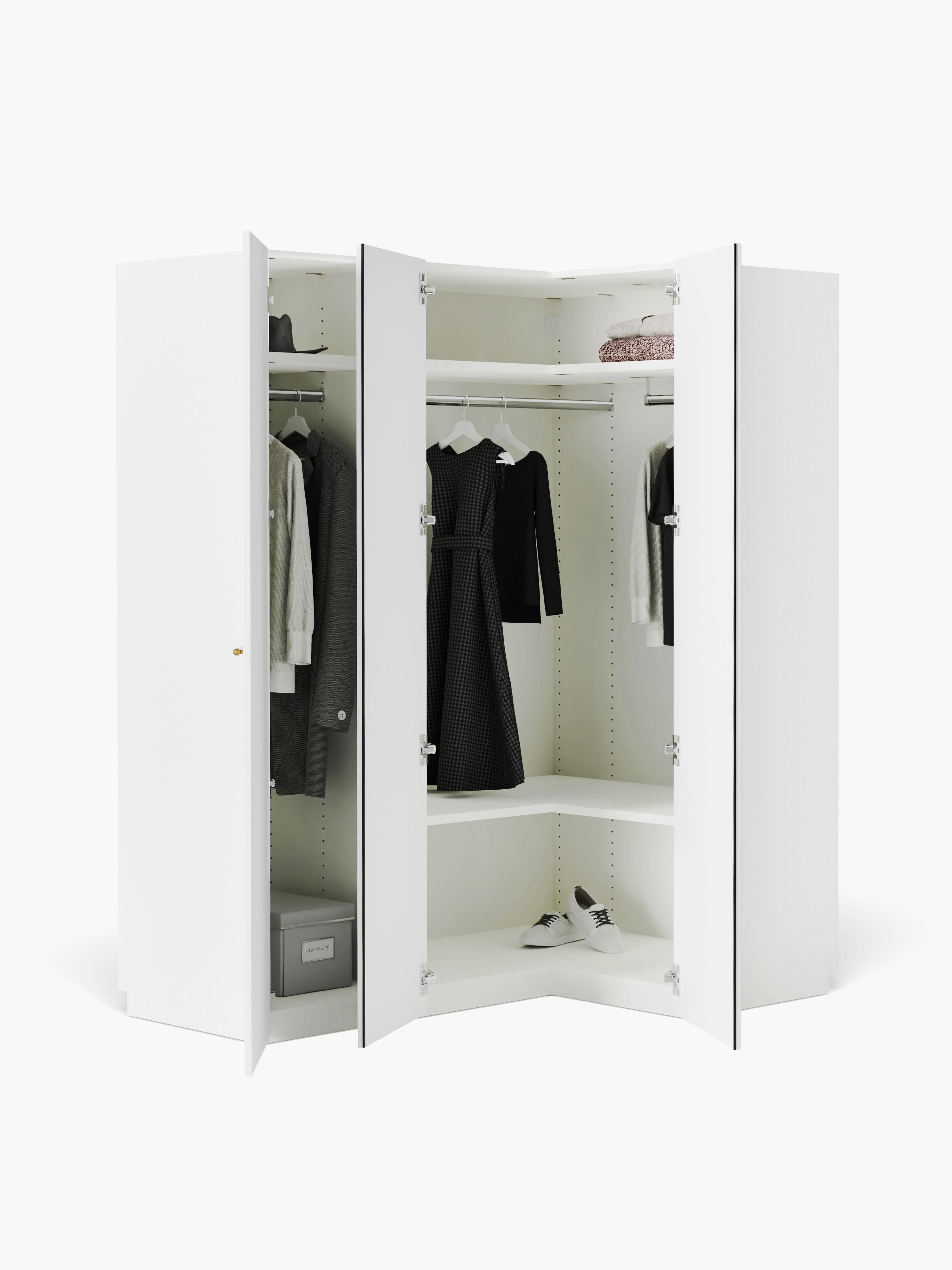 Charlotte Modular Corner Wardrobe, 165 cm Wide, in various sizes