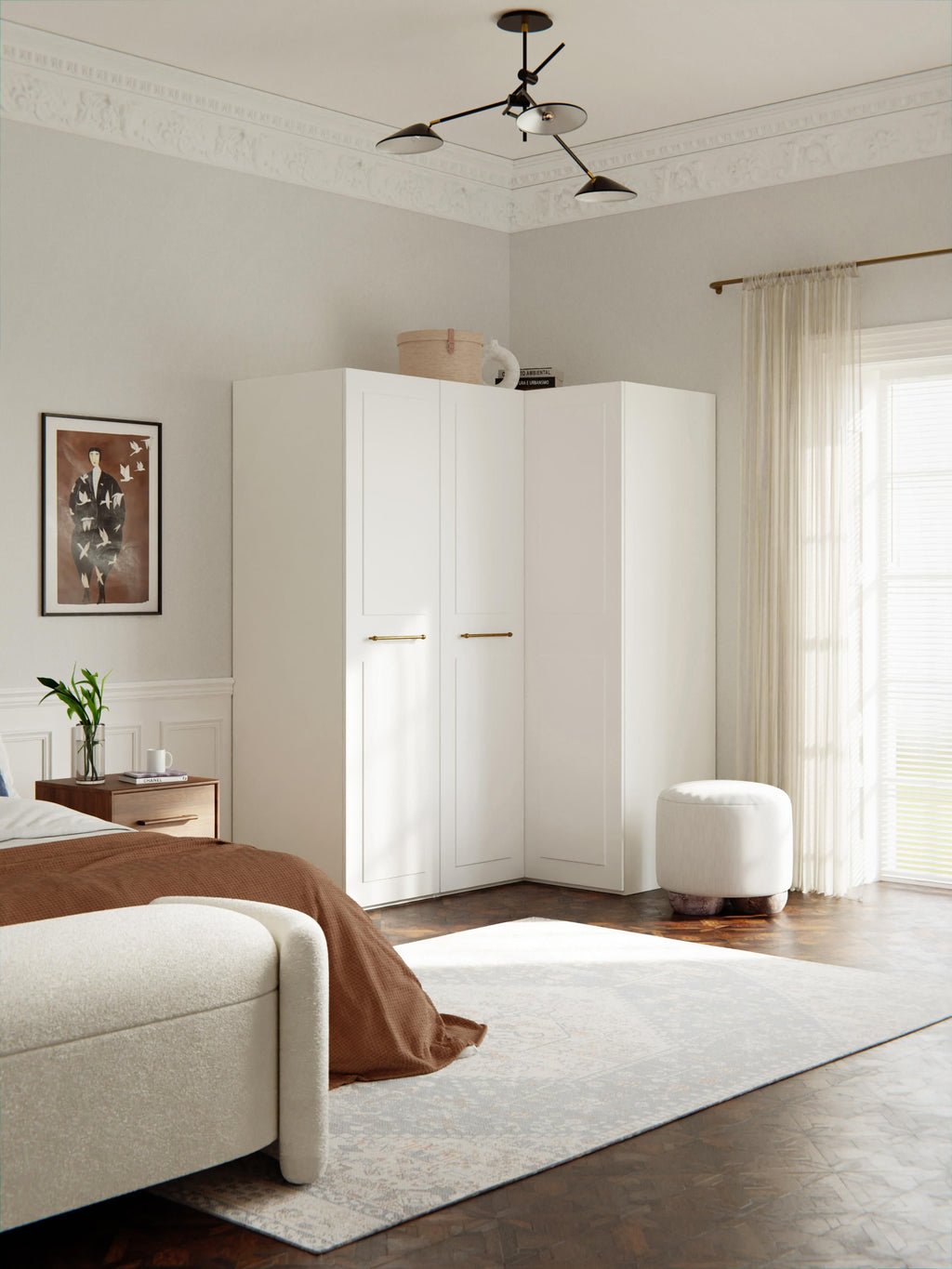 Charlotte Modular Corner Wardrobe, 165 cm Wide, in various sizes
