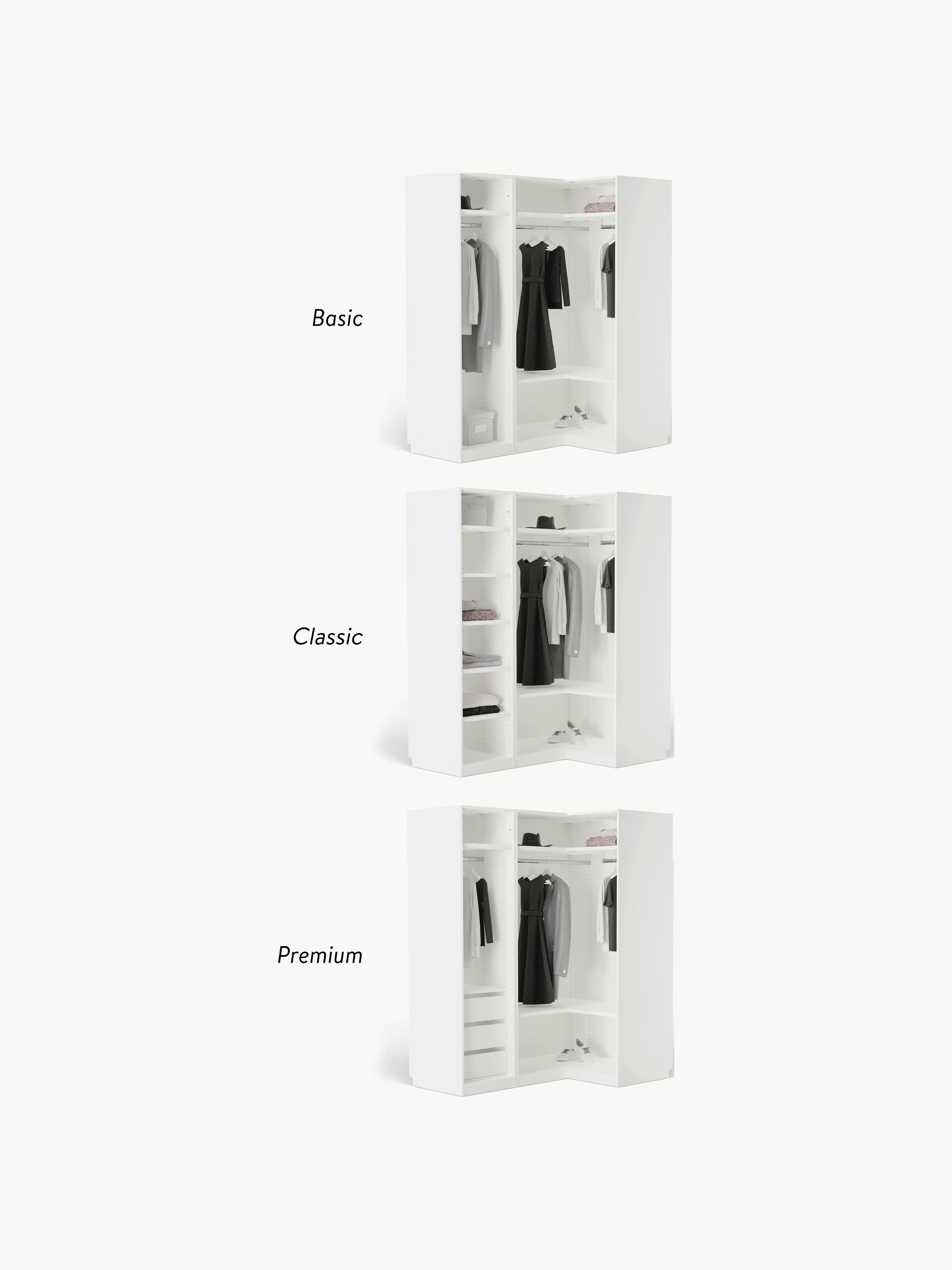 Charlotte Modular Corner Wardrobe, 165 cm Wide, in various sizes