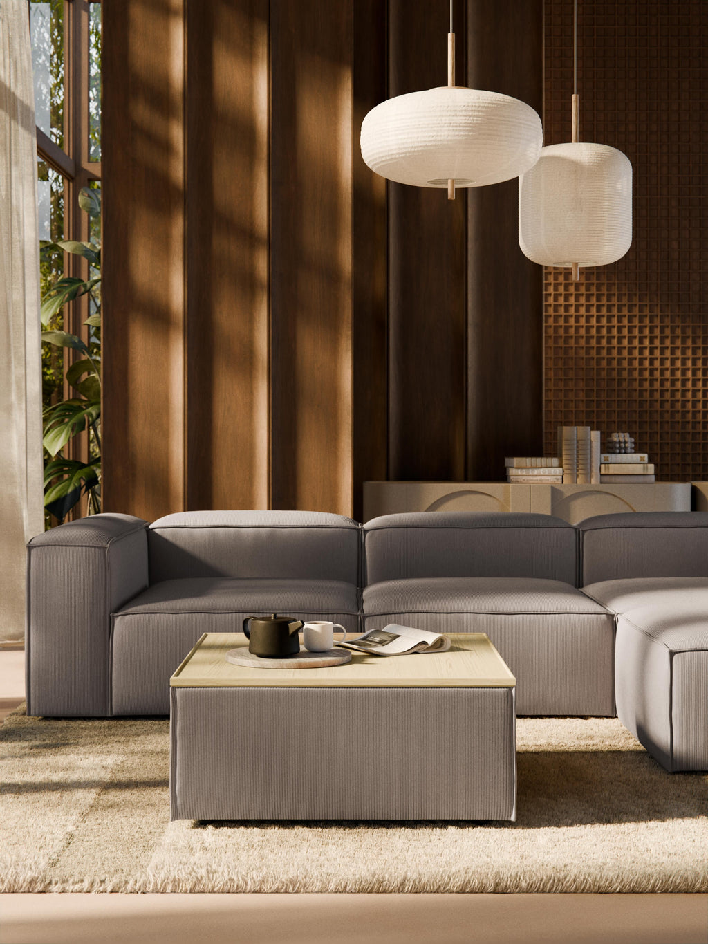 Lennon Corduroy Ottoman with Storage