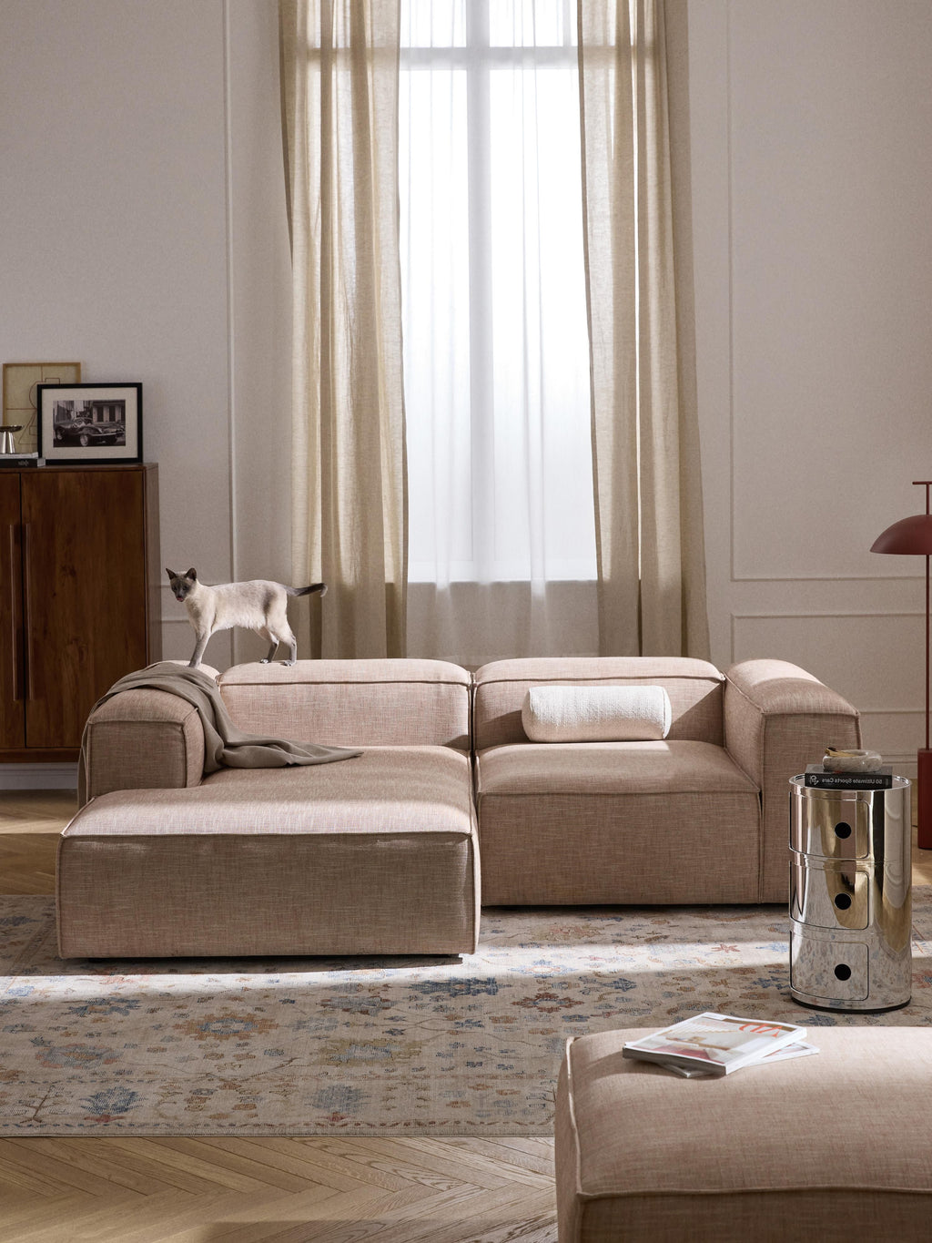 Lennon Linen Blend Modular Corner Sofa (3-seater)