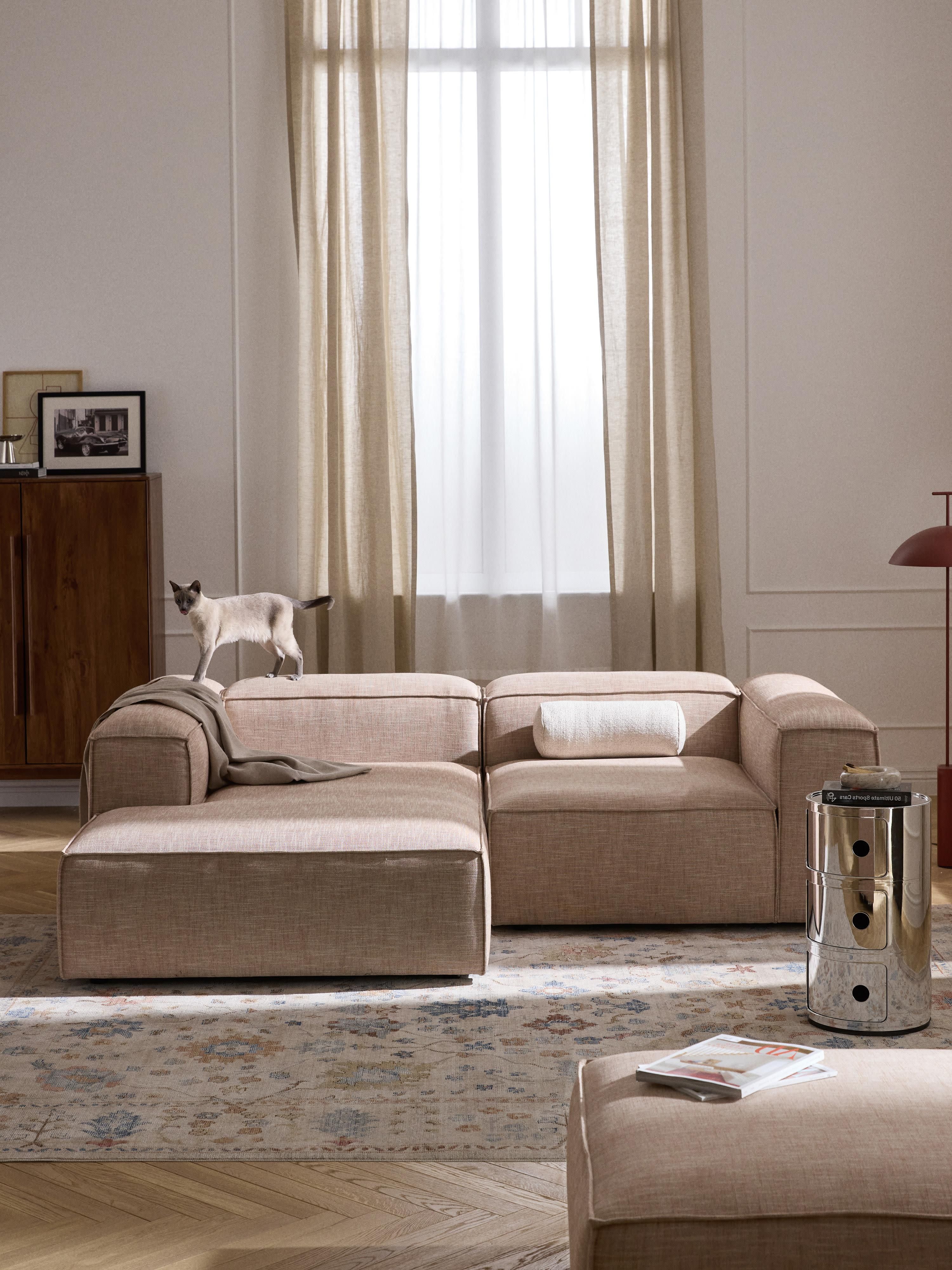 Lennon Linen Blend Modular Corner Sofa (3-seater)