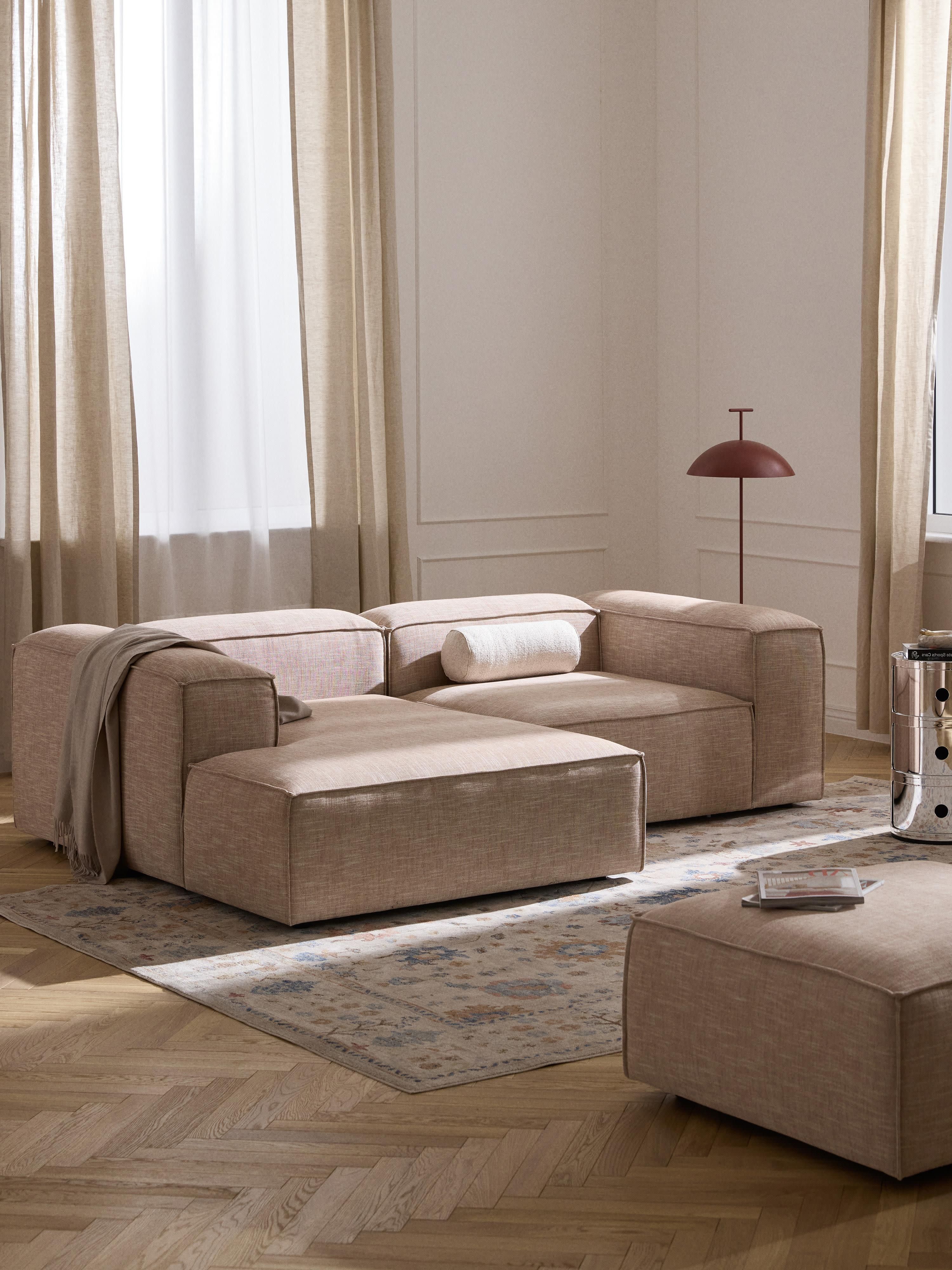Lennon Linen Blend Modular Corner Sofa (3-seater)