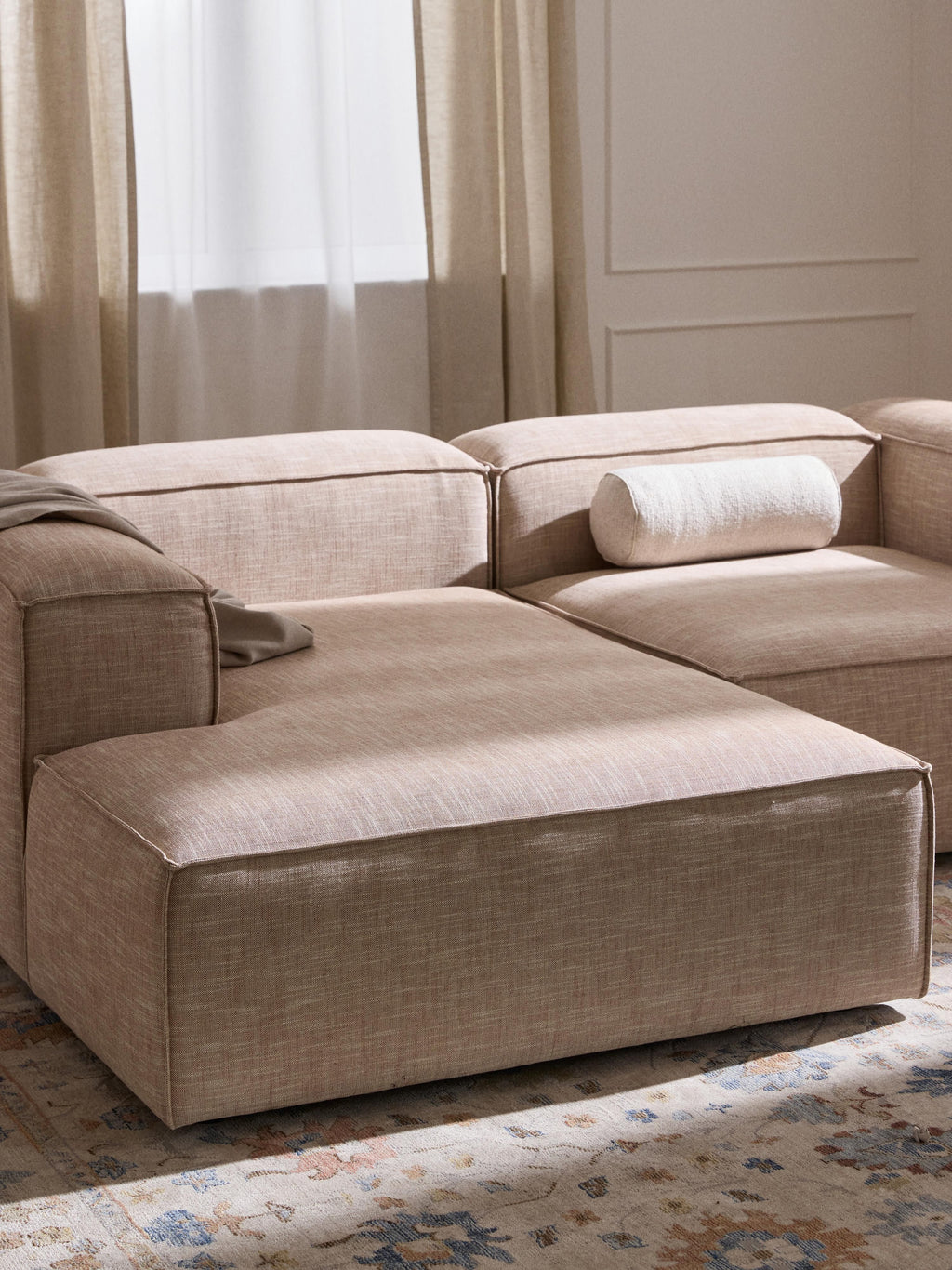 Lennon Linen Blend Modular Corner Sofa (3-seater)