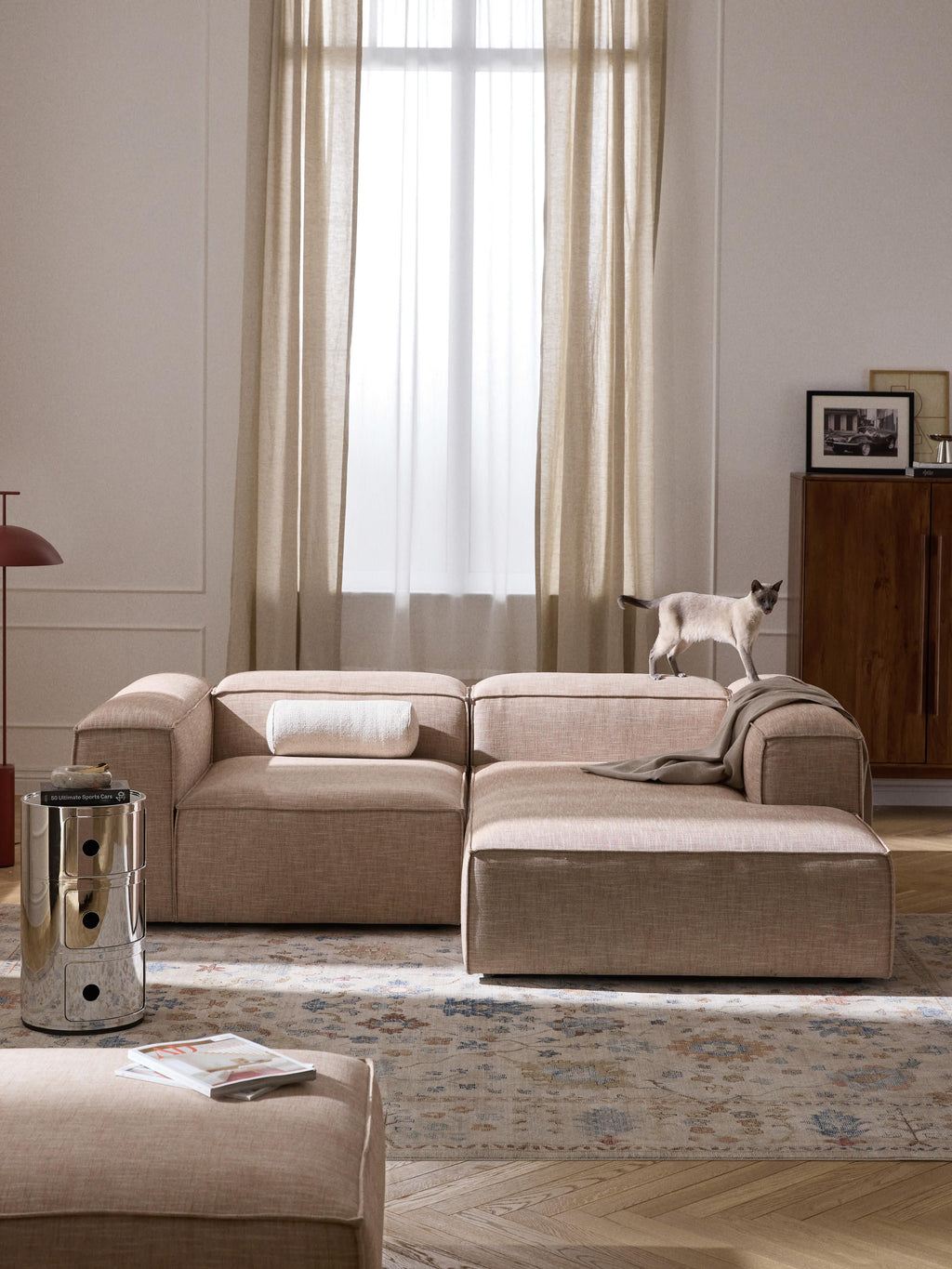 Lennon Linen Blend Modular Corner Sofa (3-seater)