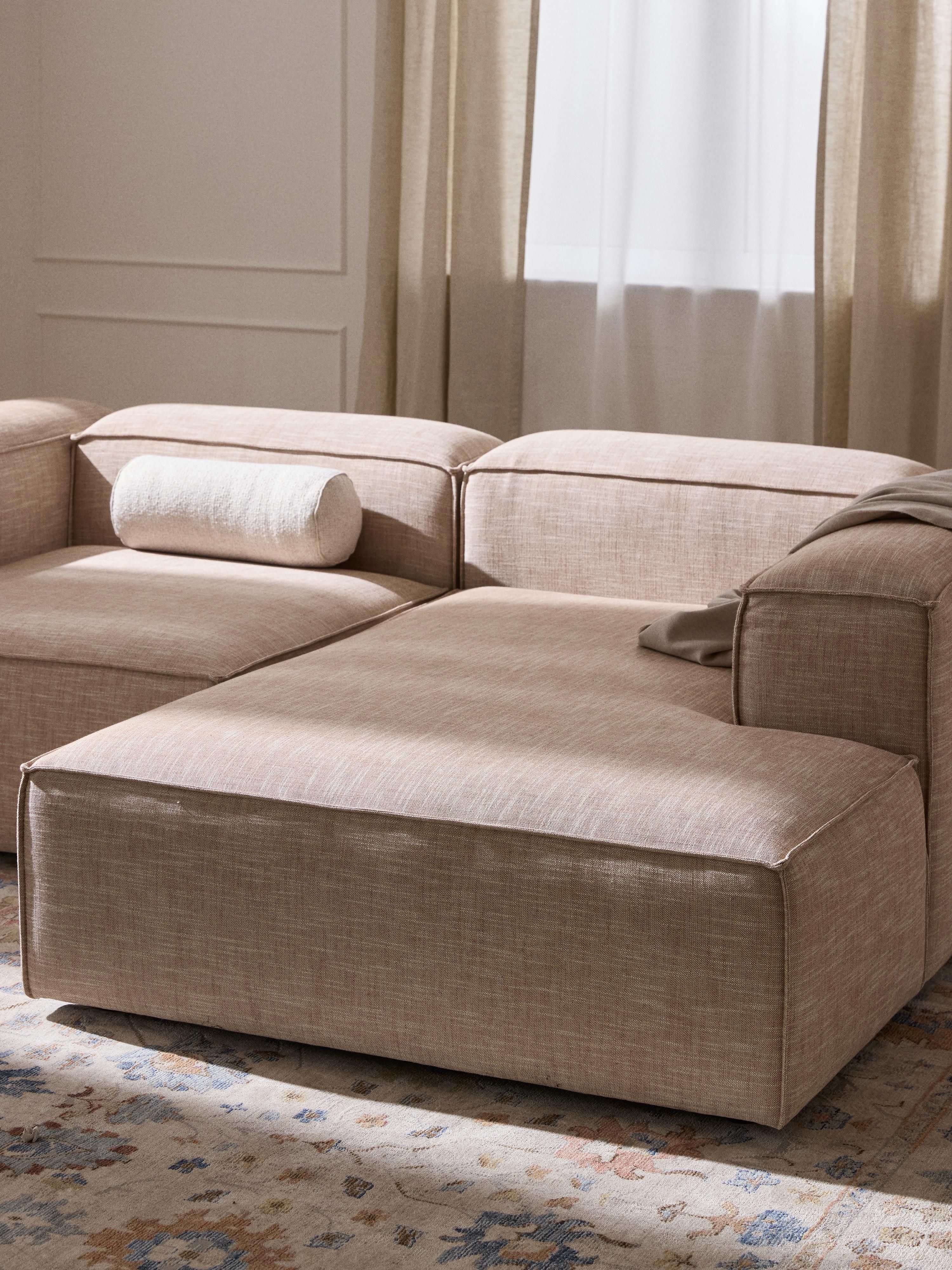 Lennon Linen Blend Modular Corner Sofa (3-seater)