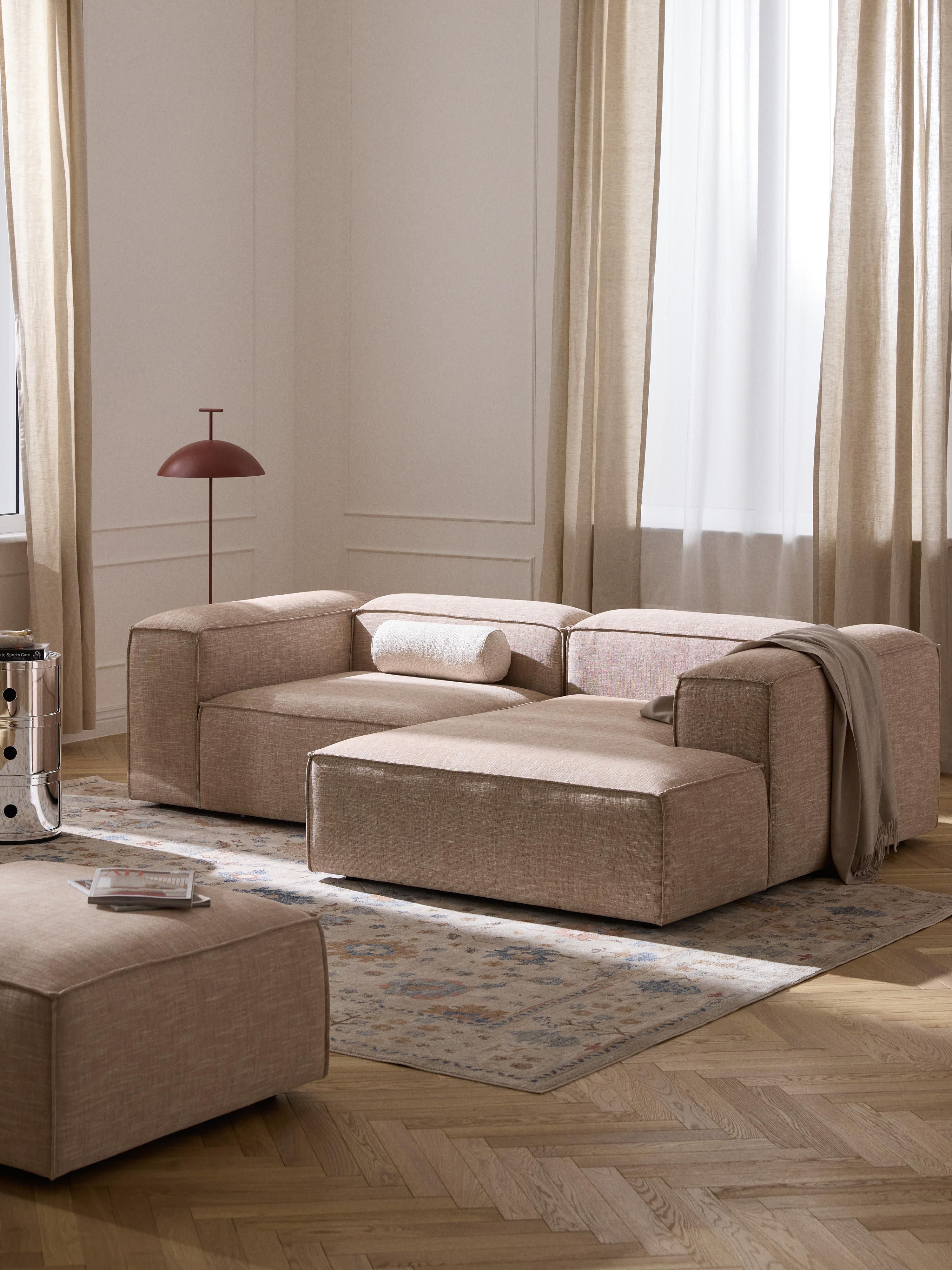 Lennon Linen Blend Modular Corner Sofa (3-seater)