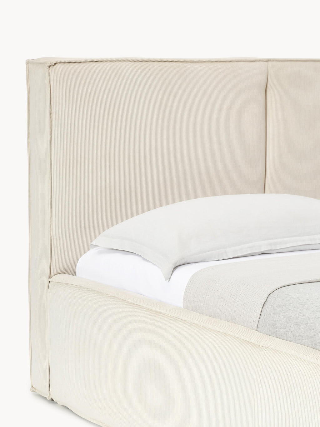 Dream Upholstered Corduroy Bed with Storage Space