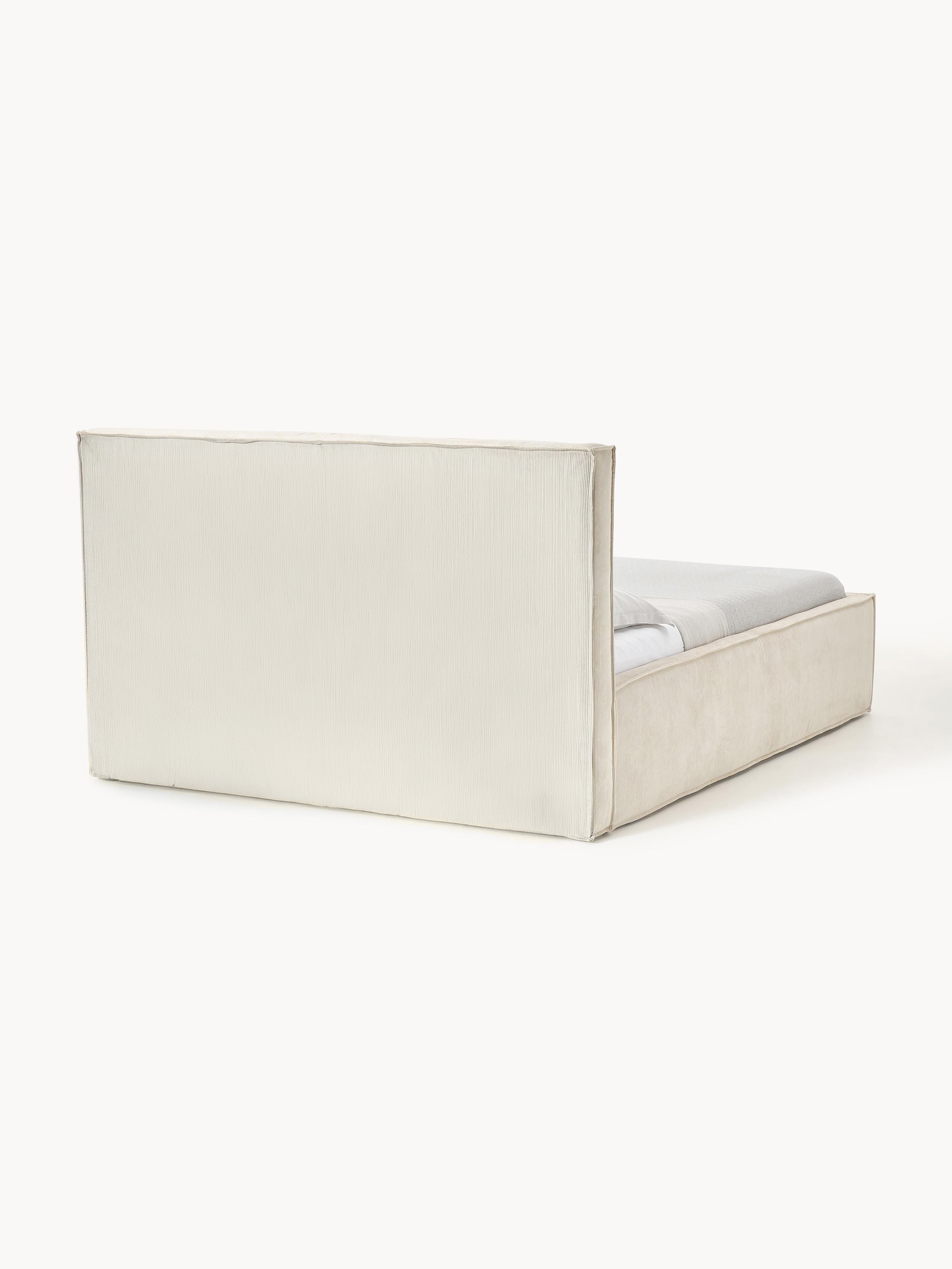 Dream Upholstered Corduroy Bed with Storage Space