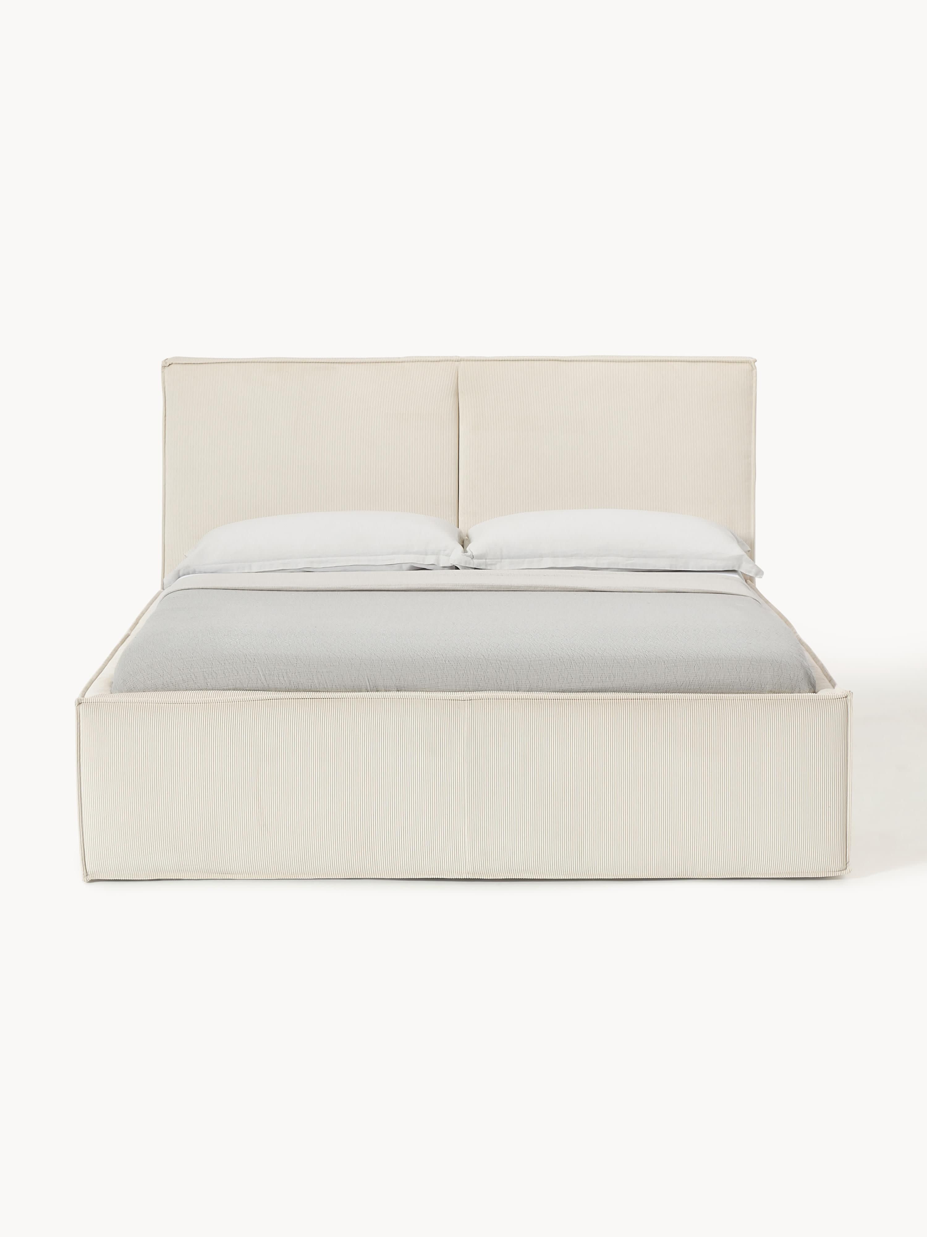 Dream Upholstered Corduroy Bed with Storage Space