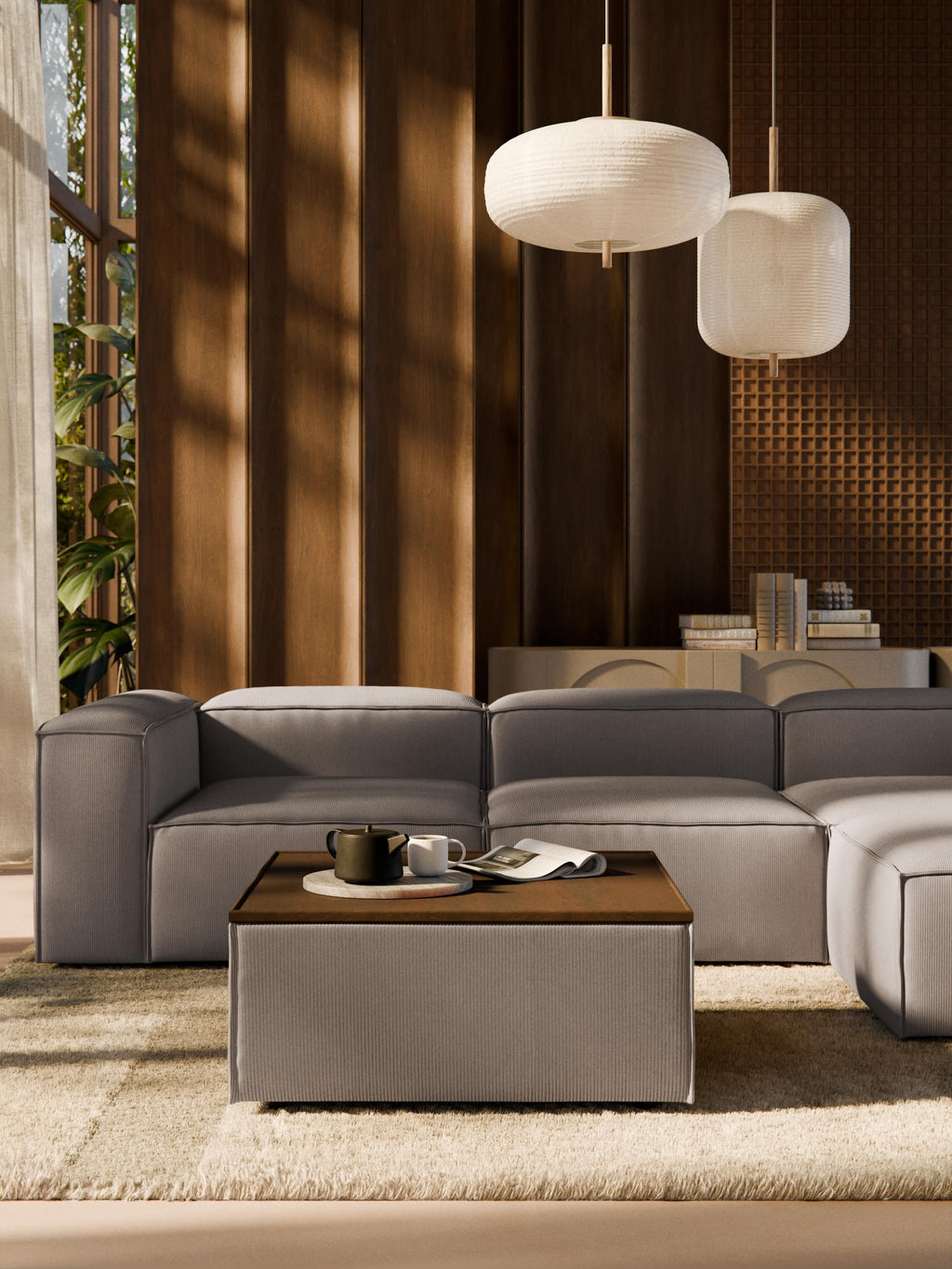 Lennon Corduroy Ottoman with Storage