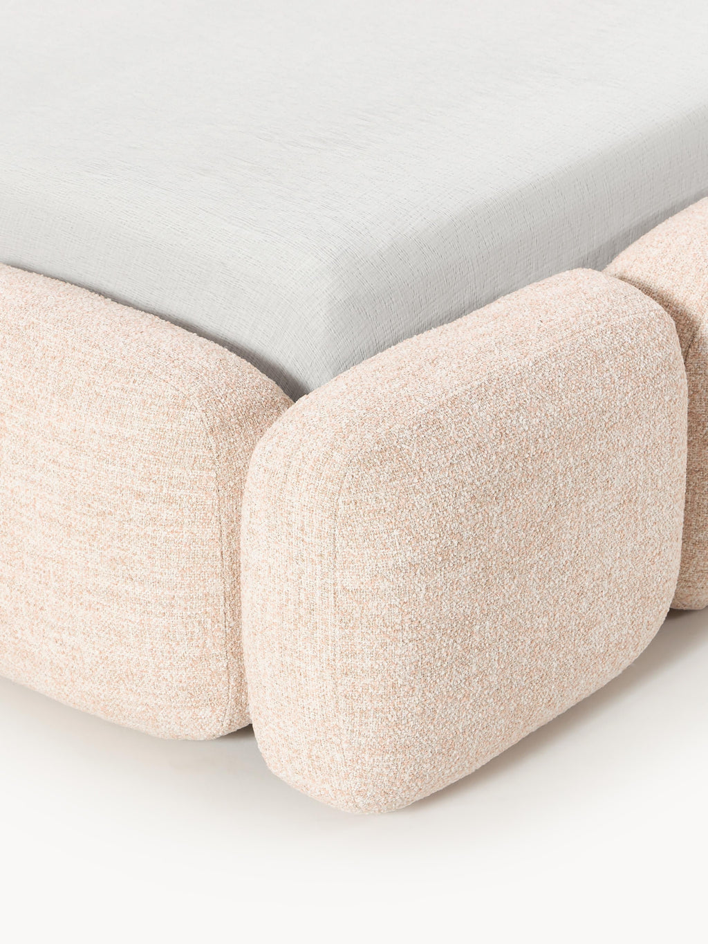 Tayla Upholstered Bouclé Bed with Storage Space