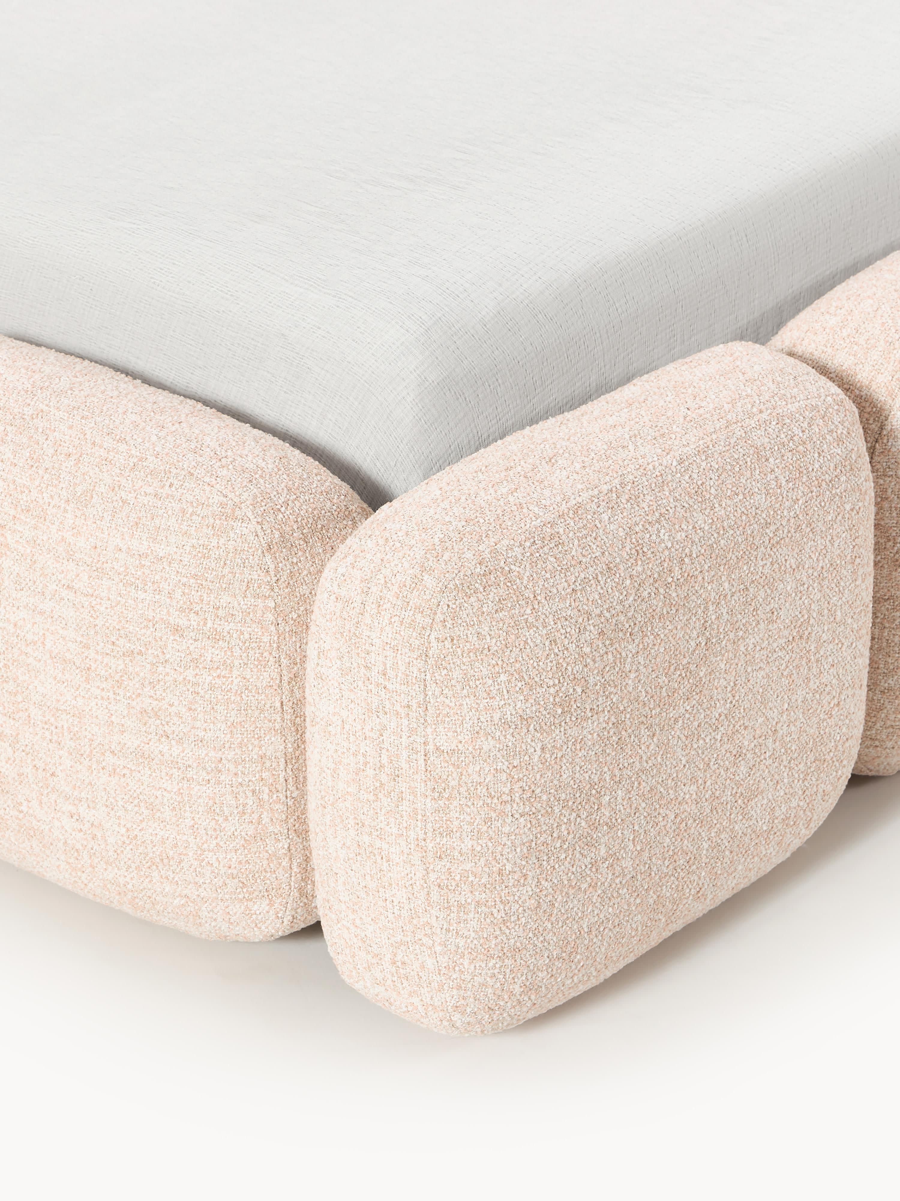 Tayla Upholstered Bouclé Bed with Storage Space