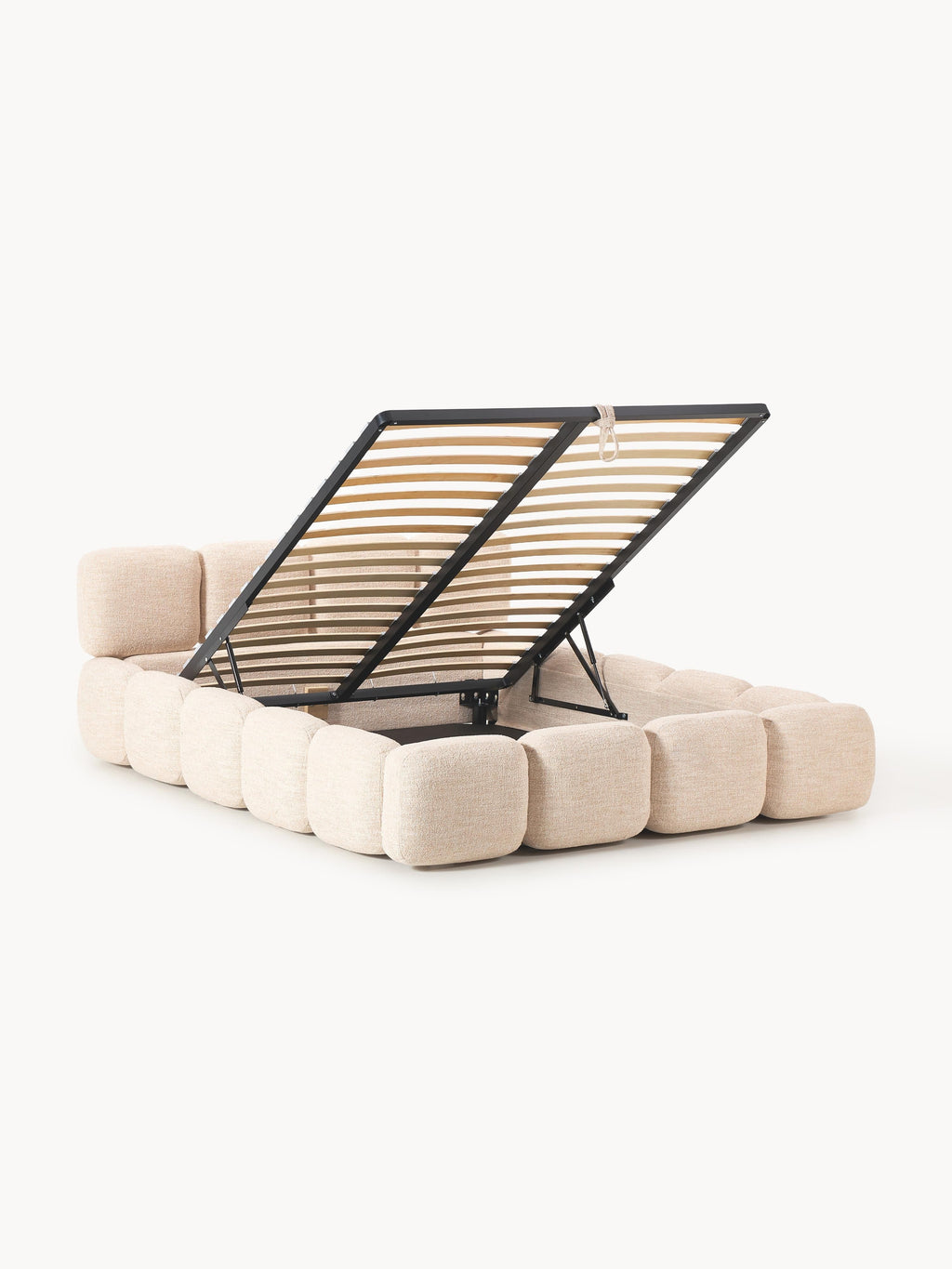 Tayla Upholstered Bouclé Bed with Storage Space
