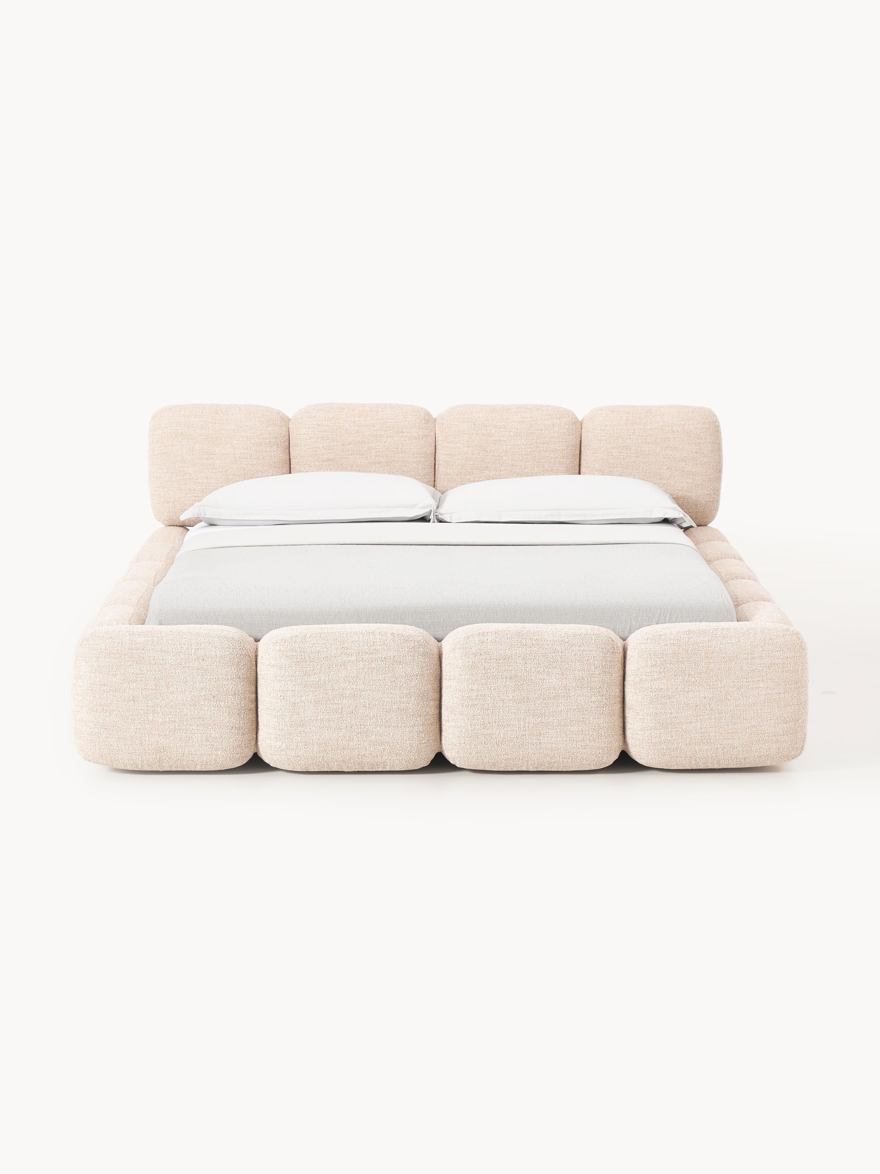 Tayla Upholstered Bouclé Bed with Storage Space
