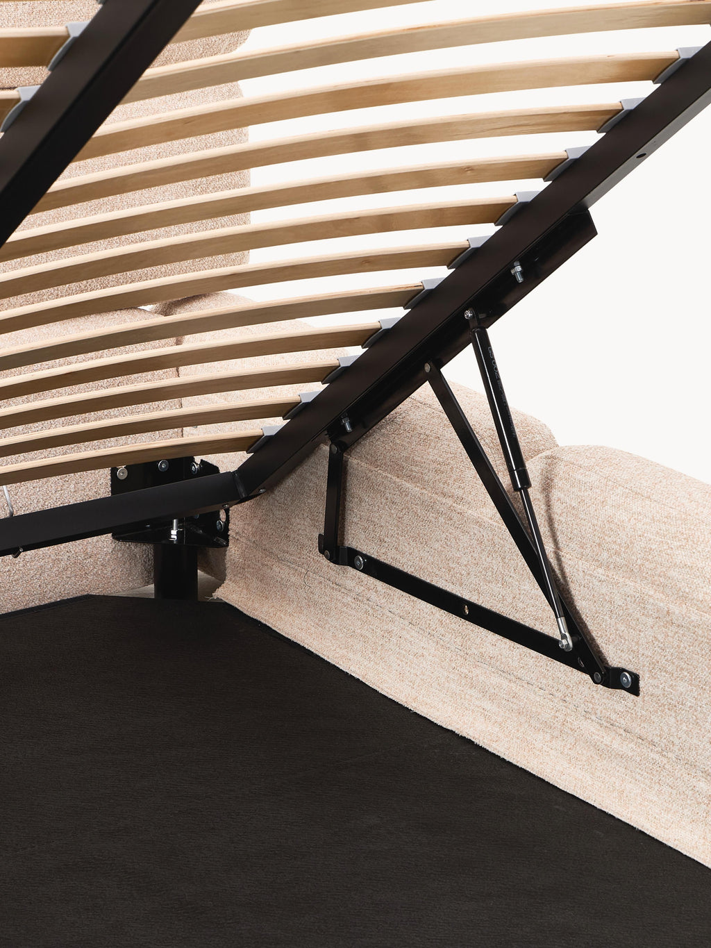 Tayla Upholstered Bouclé Bed with Storage Space