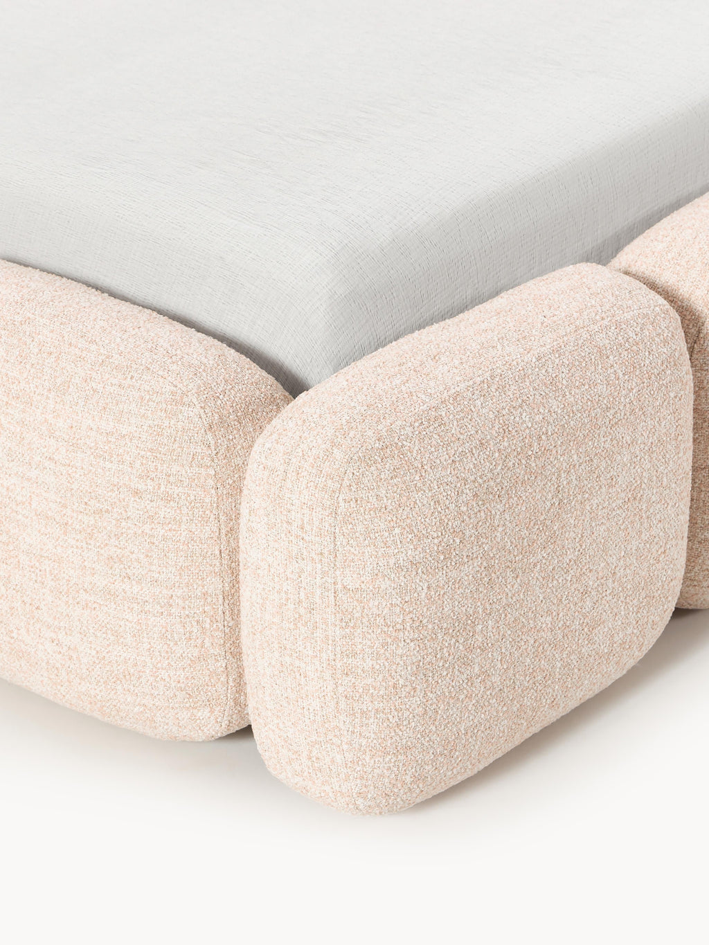 Tayla Upholstered Bouclé Bed with Storage Space