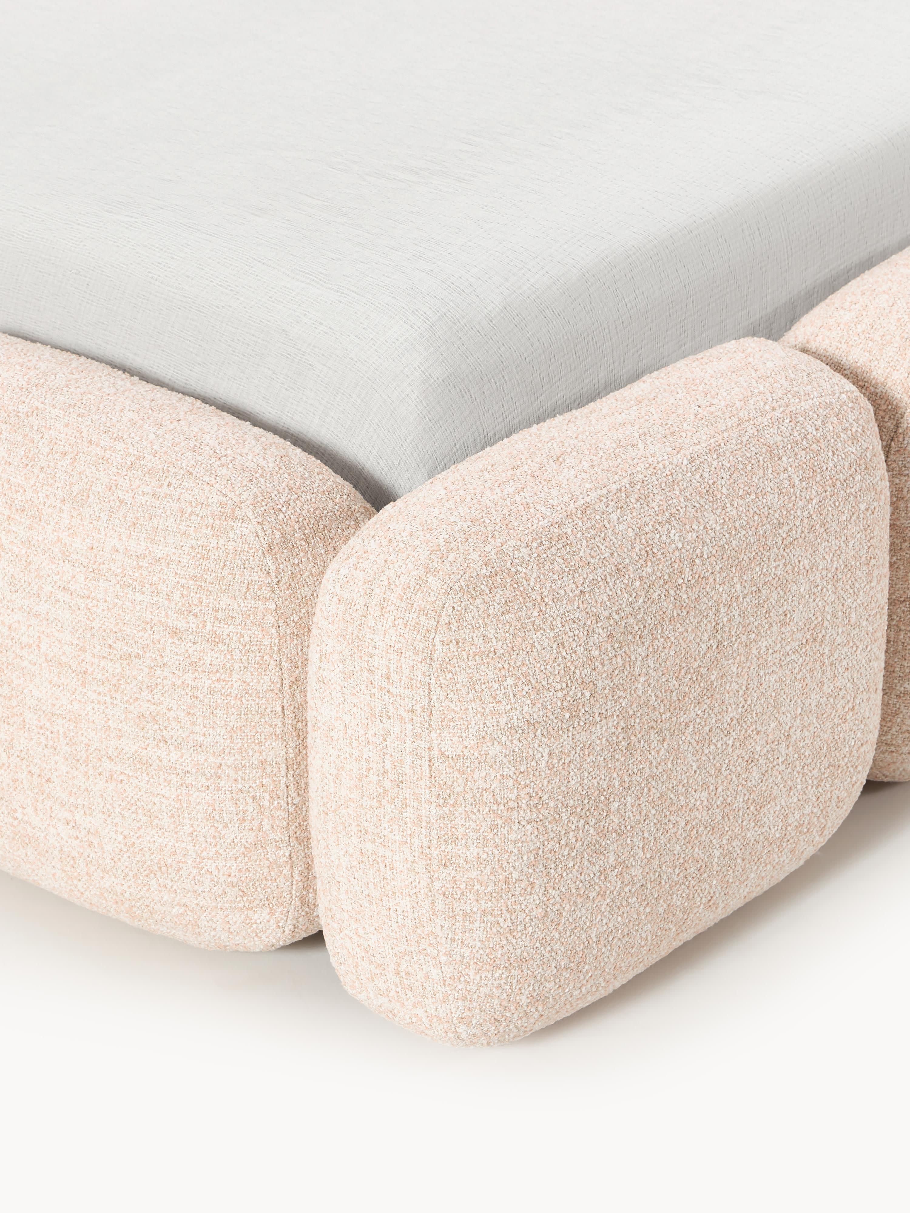 Tayla Upholstered Bouclé Bed with Storage Space