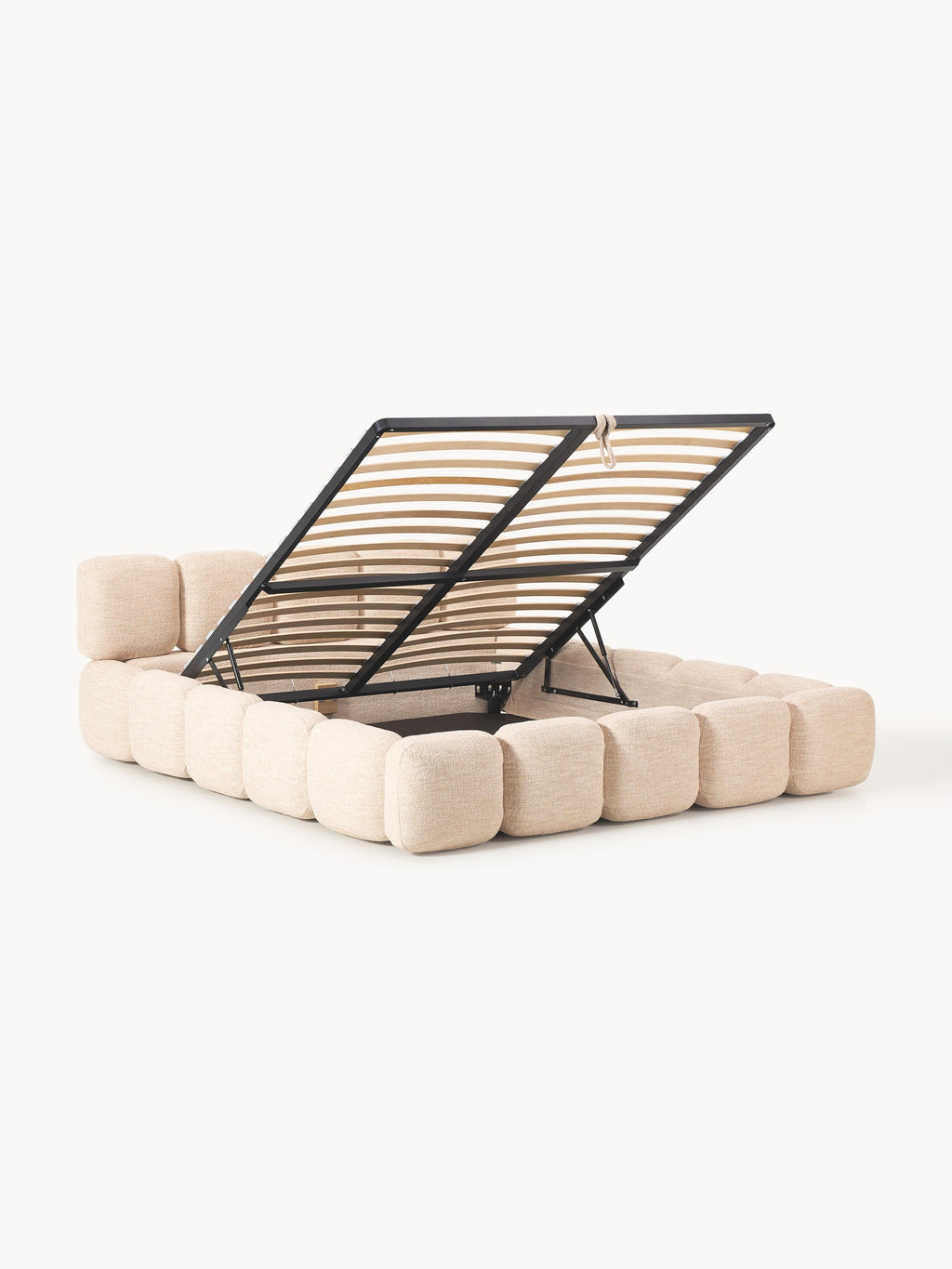 Tayla Upholstered Bouclé Bed with Storage Space