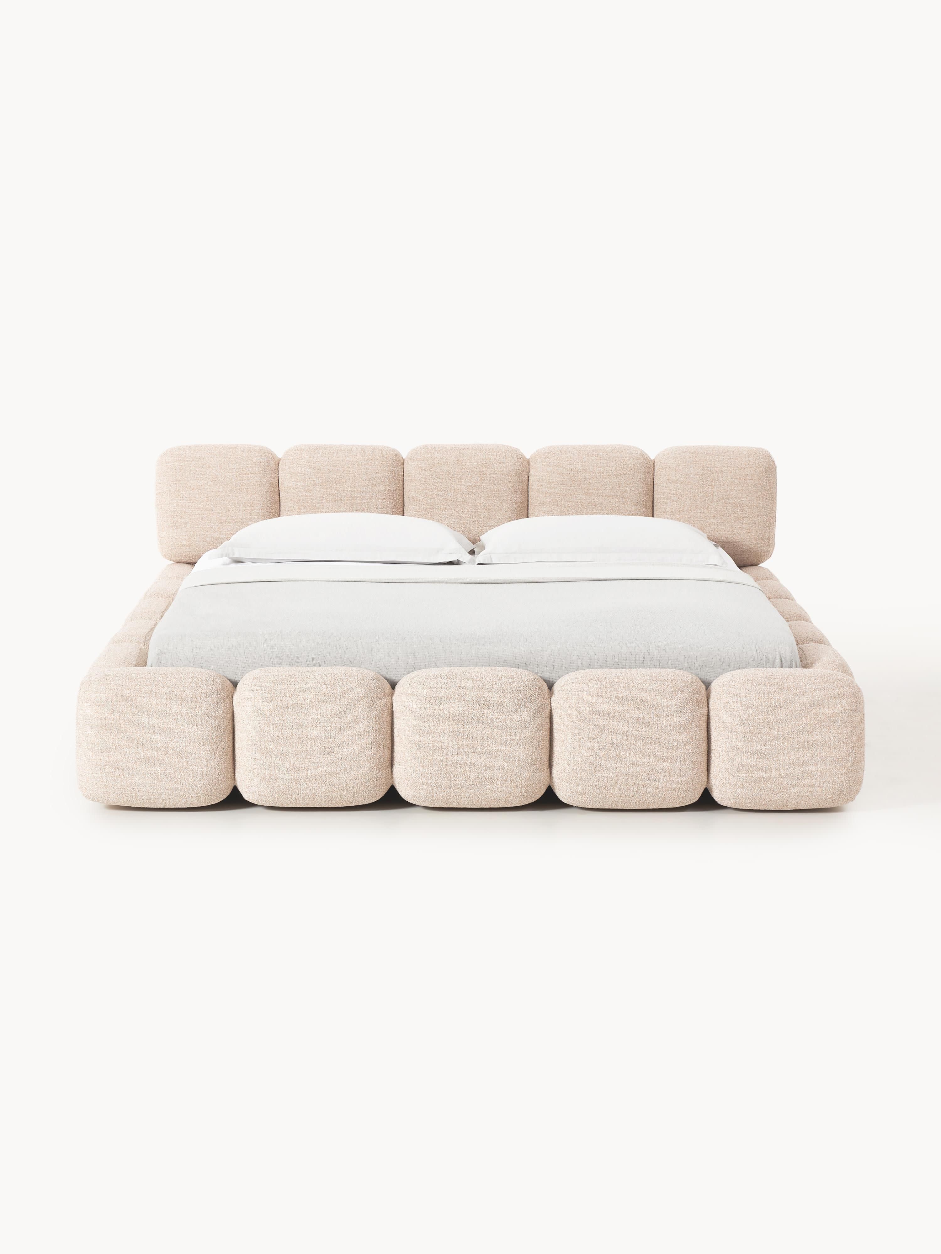 Tayla Upholstered Bouclé Bed with Storage Space