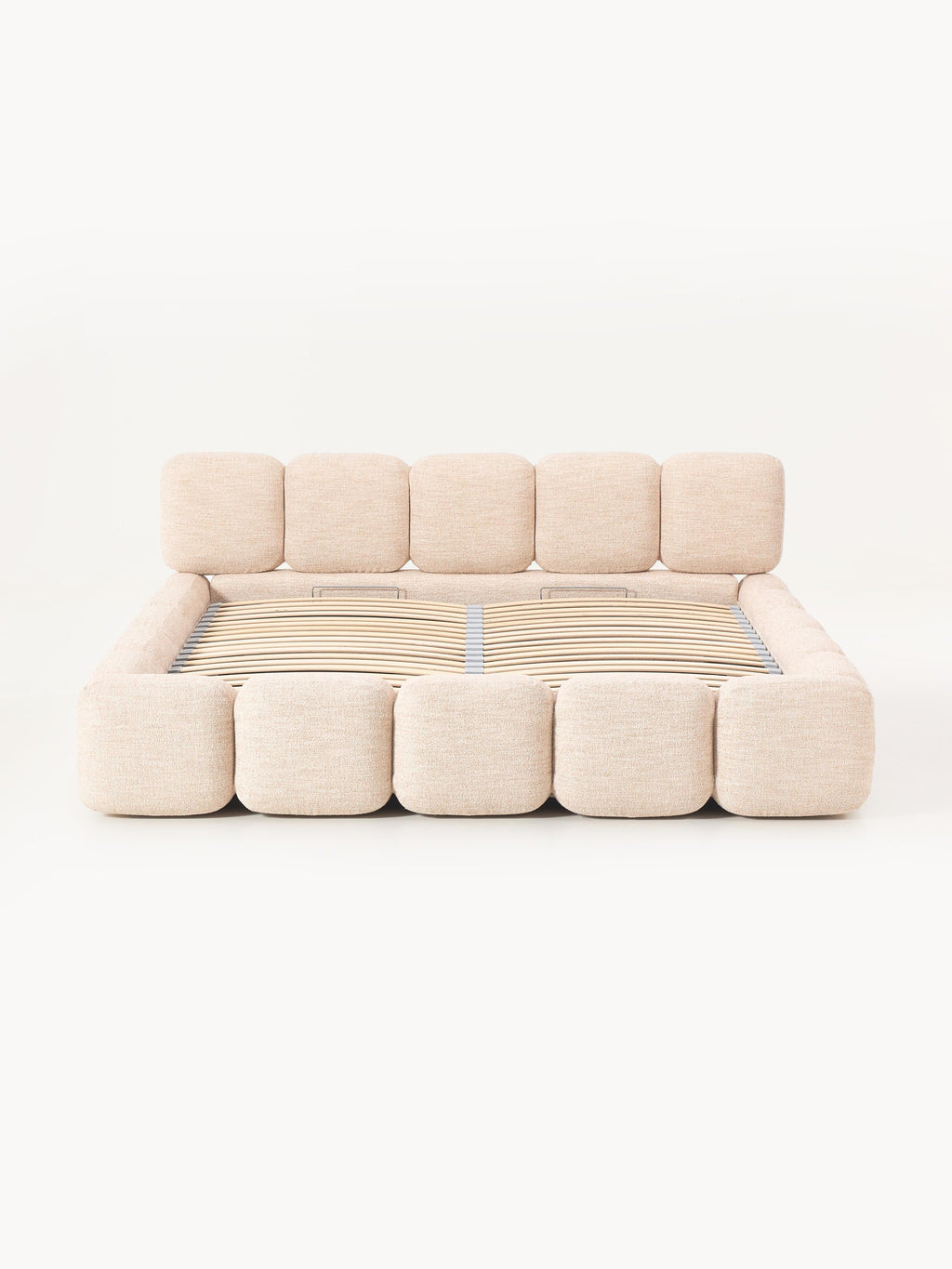 Tayla Upholstered Bouclé Bed with Storage Space