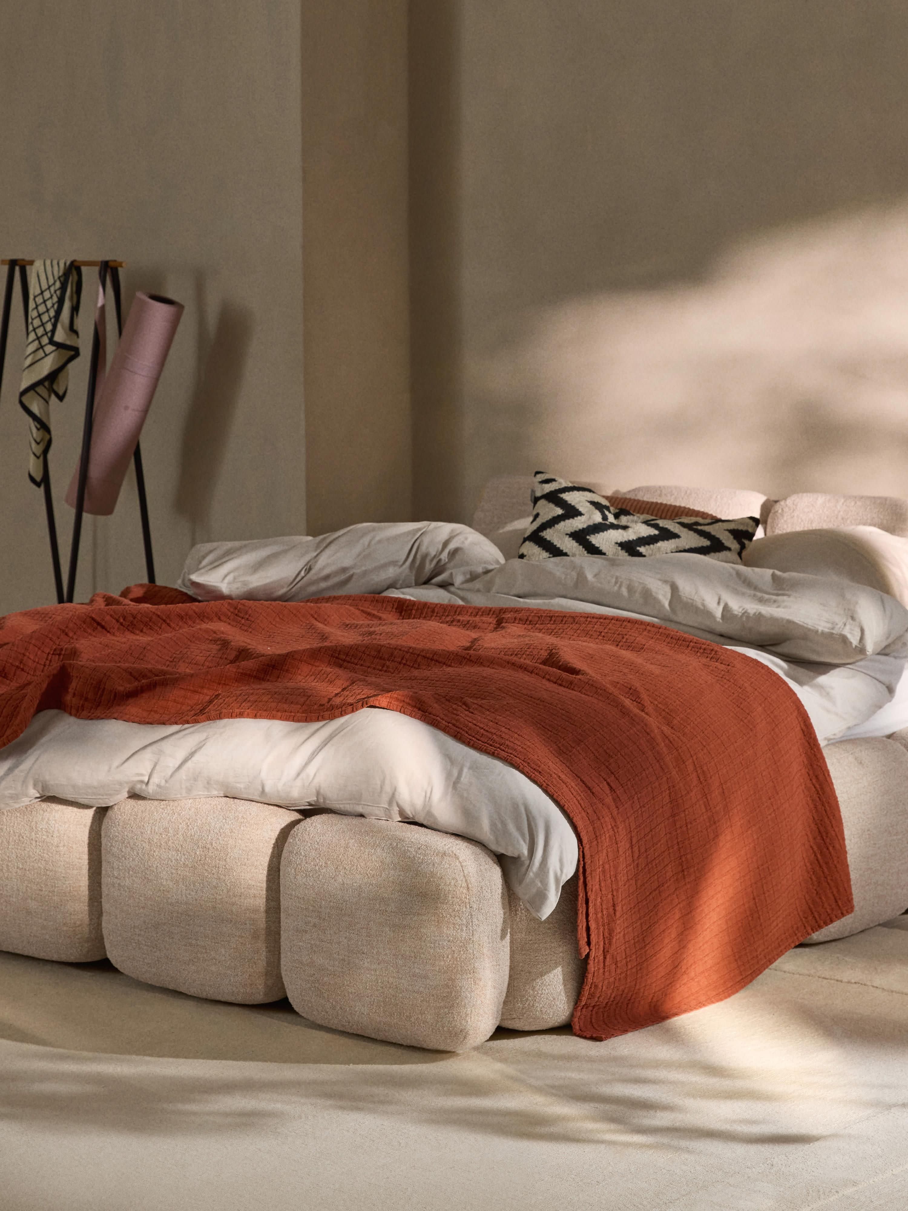 Tayla Upholstered Bouclé Bed with Storage Space