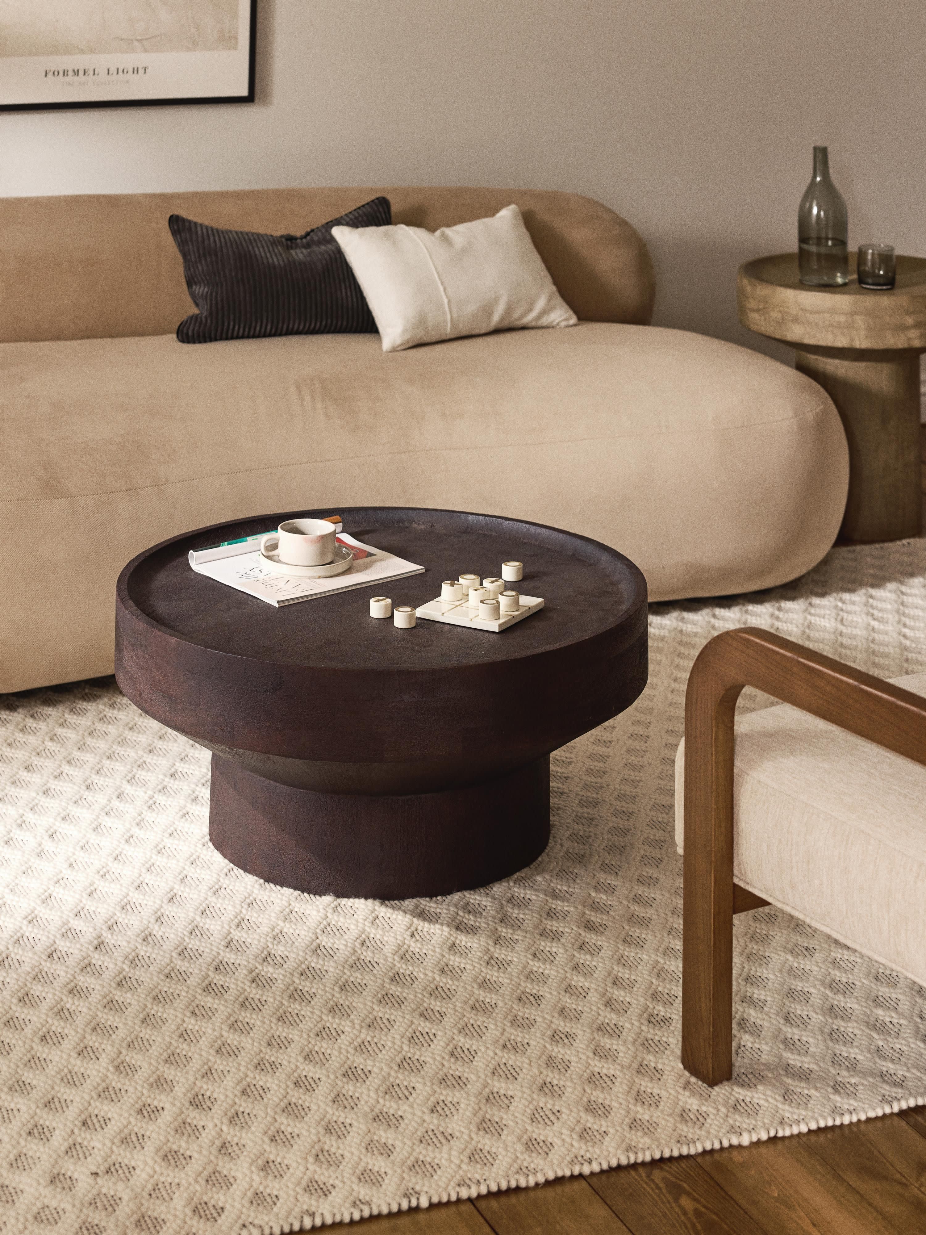 Benno Round Mango Wood Coffee Table