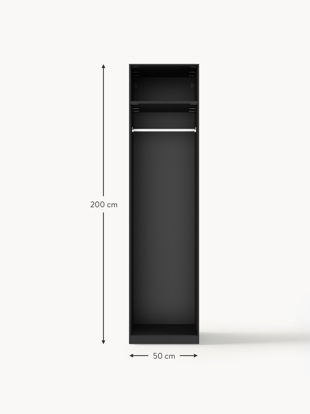 Jeanne Modular Hinged Door Wardrobe, 50 cm Wide, in various sizes