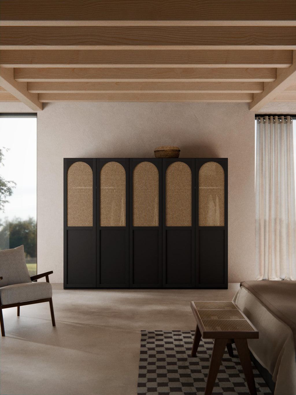 Jeanne Modular Hinged Door Wardrobe, 50 cm Wide, in various sizes
