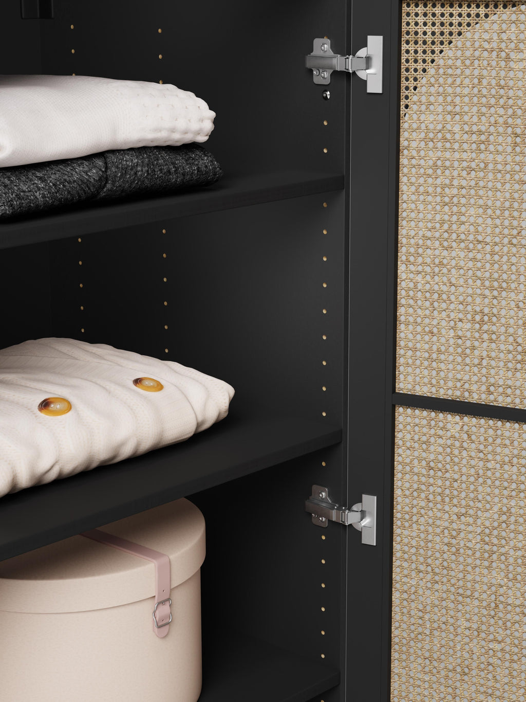 Jeanne Modular Hinged Door Wardrobe, 50 cm Wide, in various sizes
